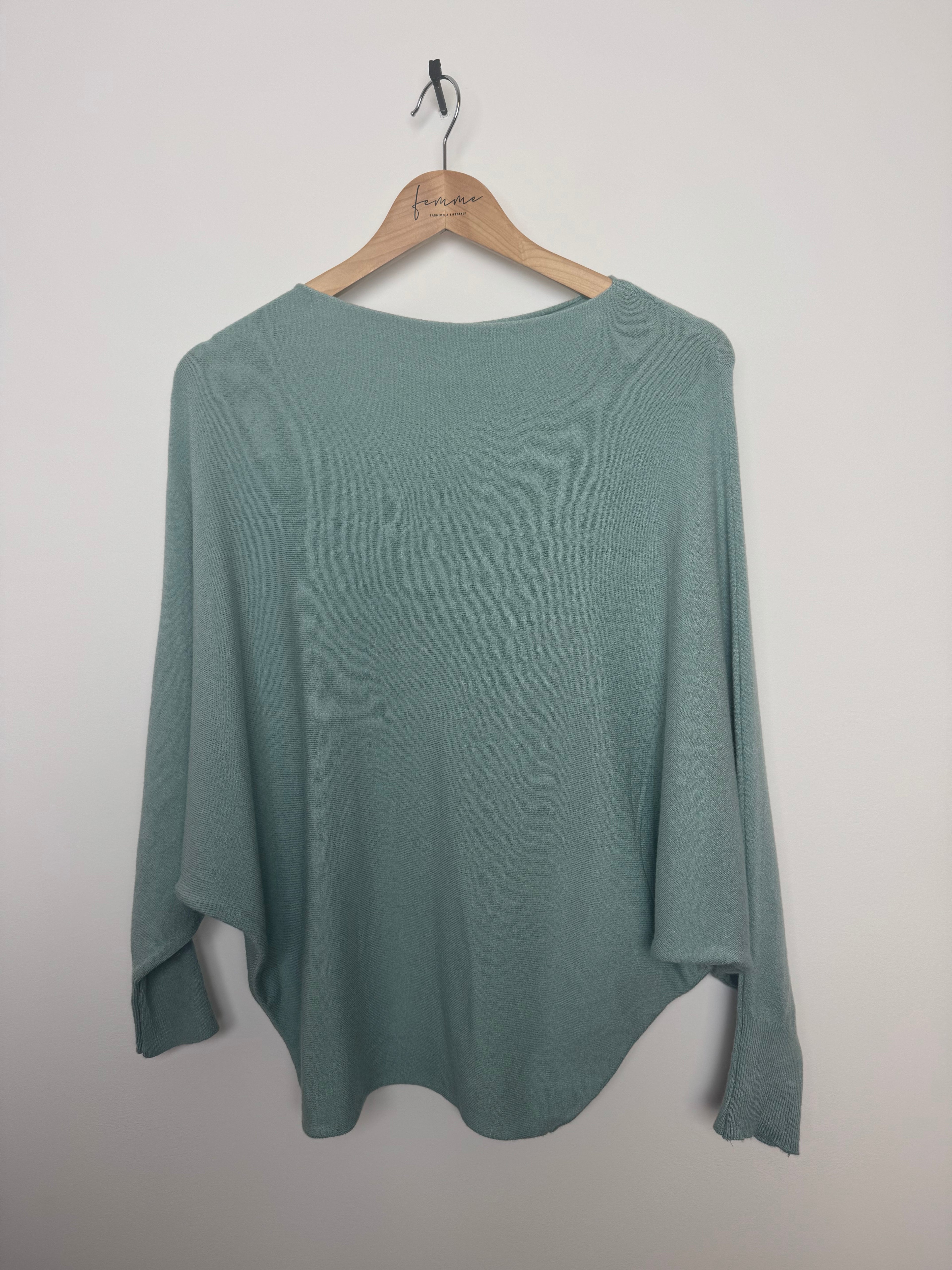 Pullover Schmetterling Salbei Grün (one size)