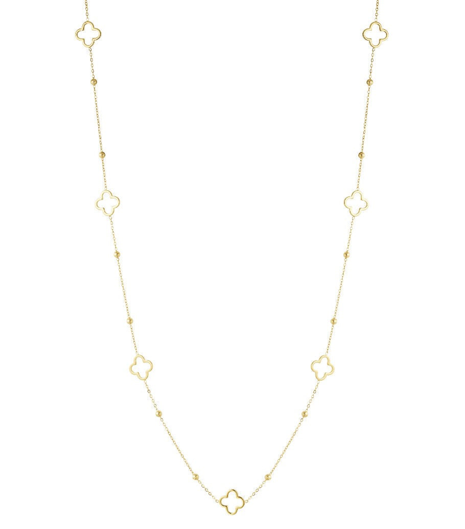 Lange ketting met klaverhanger(s)