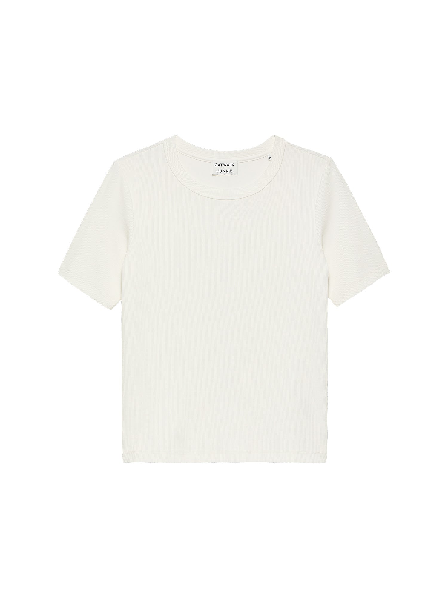 Geribbeld T-shirt Gebroken Wit (korte mouw)