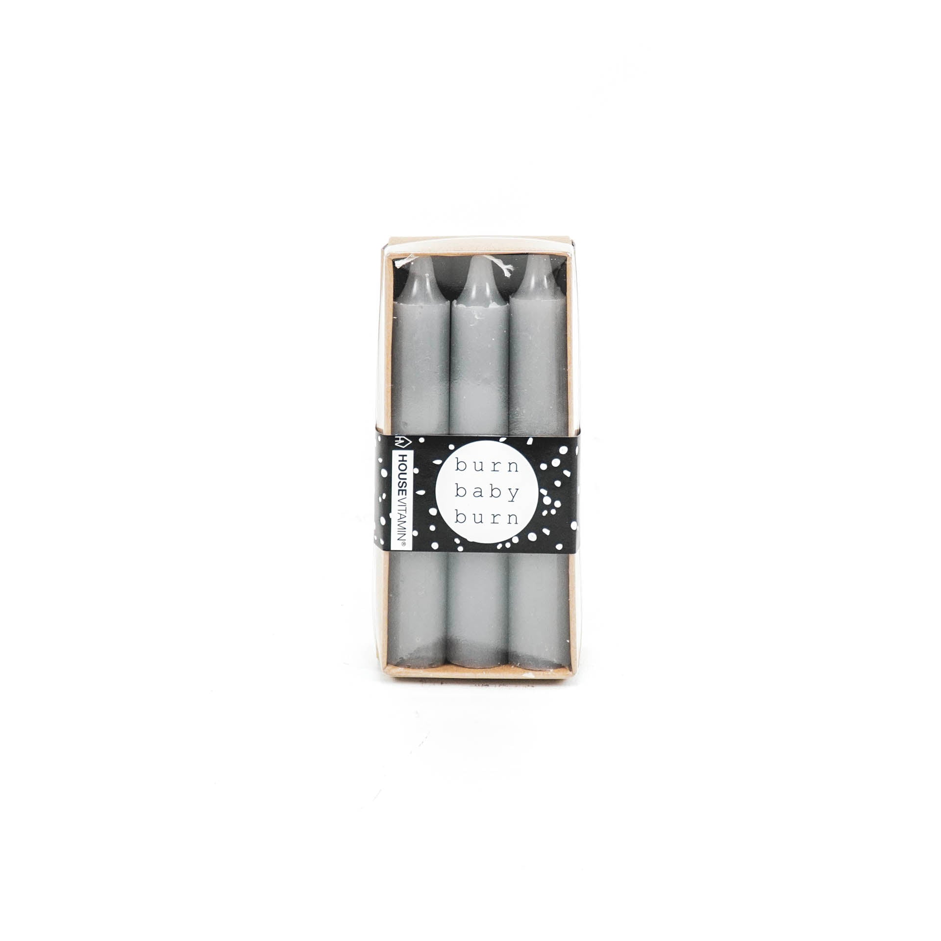 HV Kaarsen 6 Stuks Grijs (2,3x14cm)