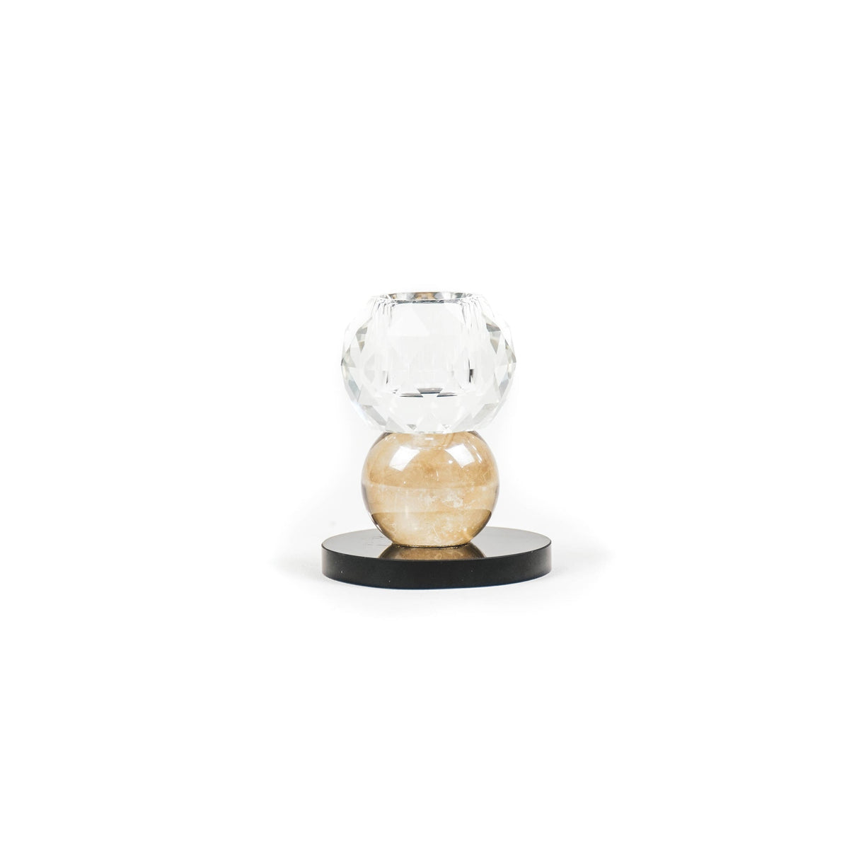 HV Kristal Kaarsenhouder Helder/Zwart (6 x 6 x 8 cm)