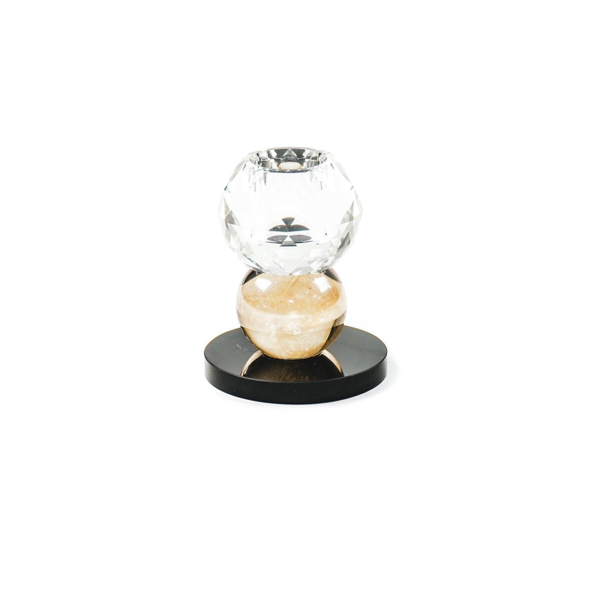 HV Kristal Kaarsenhouder Helder/Zwart (6 x 6 x 8 cm)