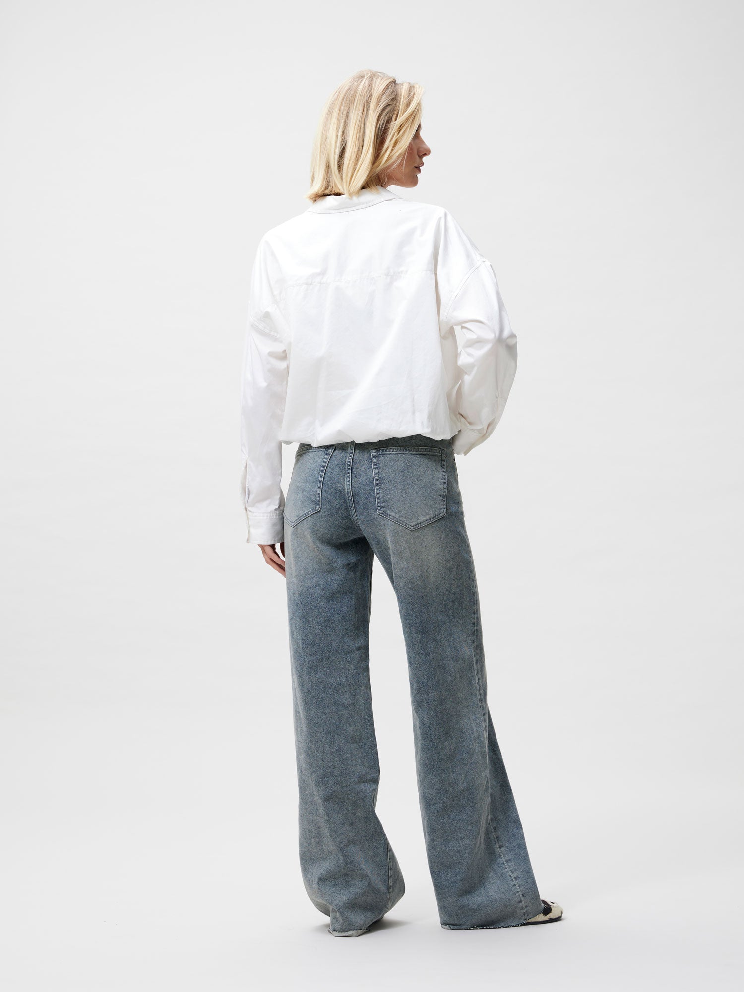 Loose fit jeans getint blauw