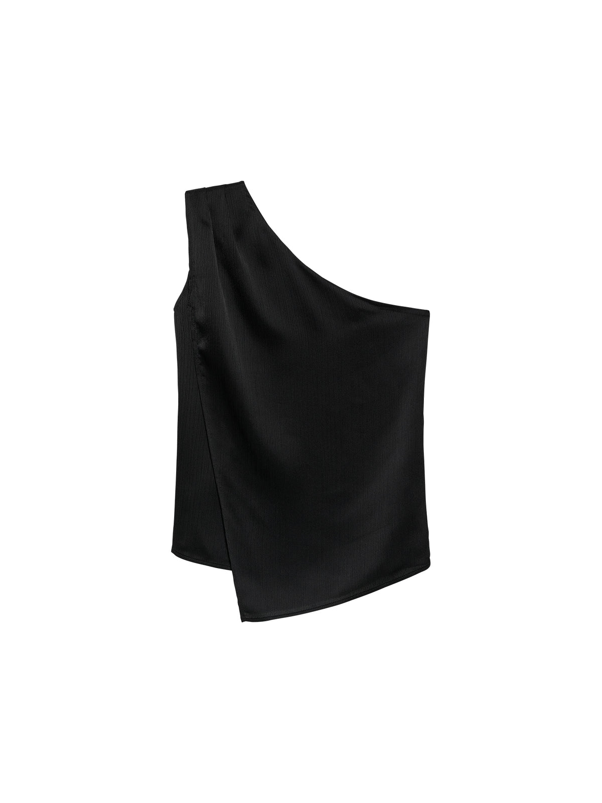 Asymmetrische top met textuur Zwart