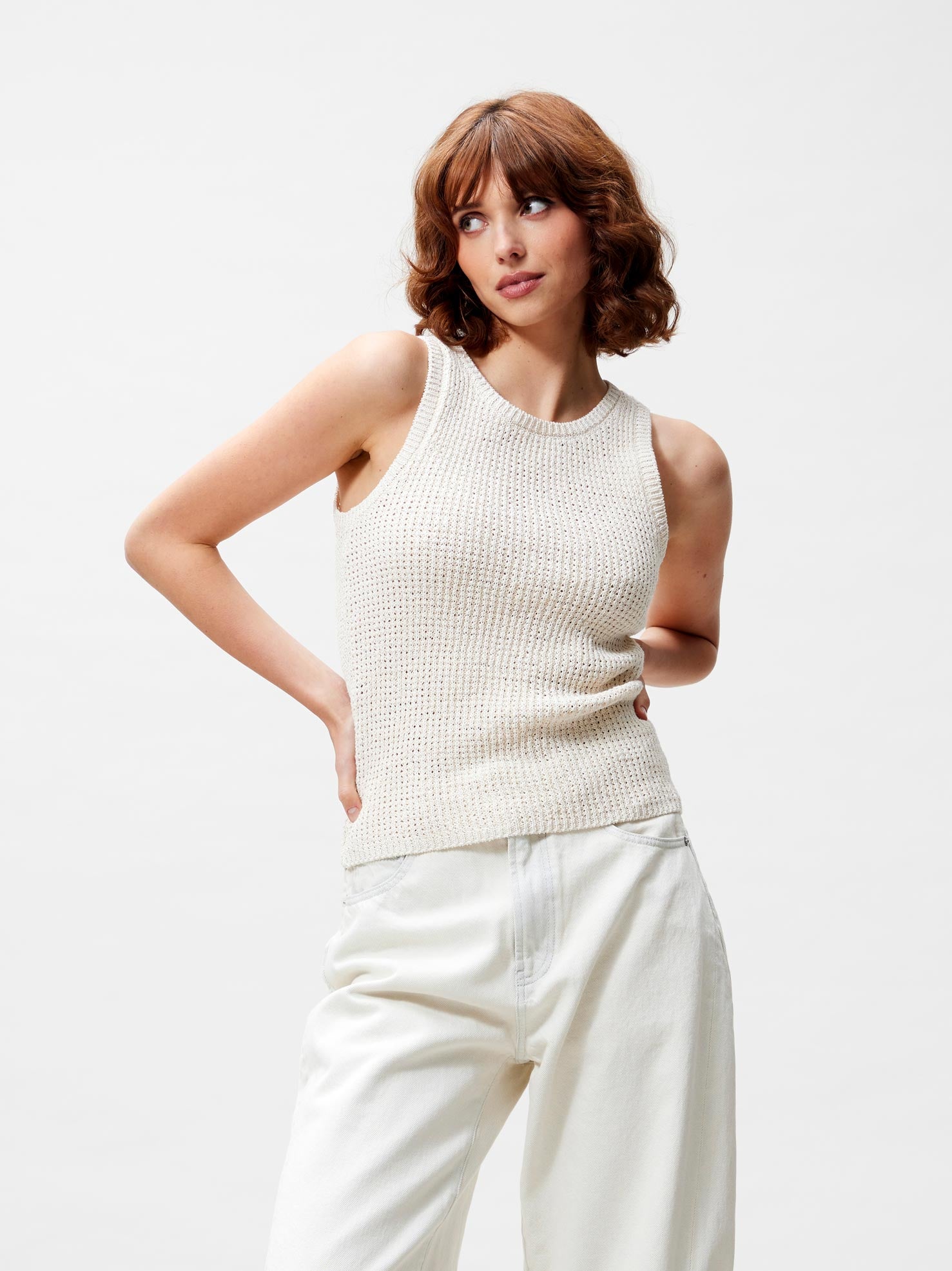 Knitted top Ecru