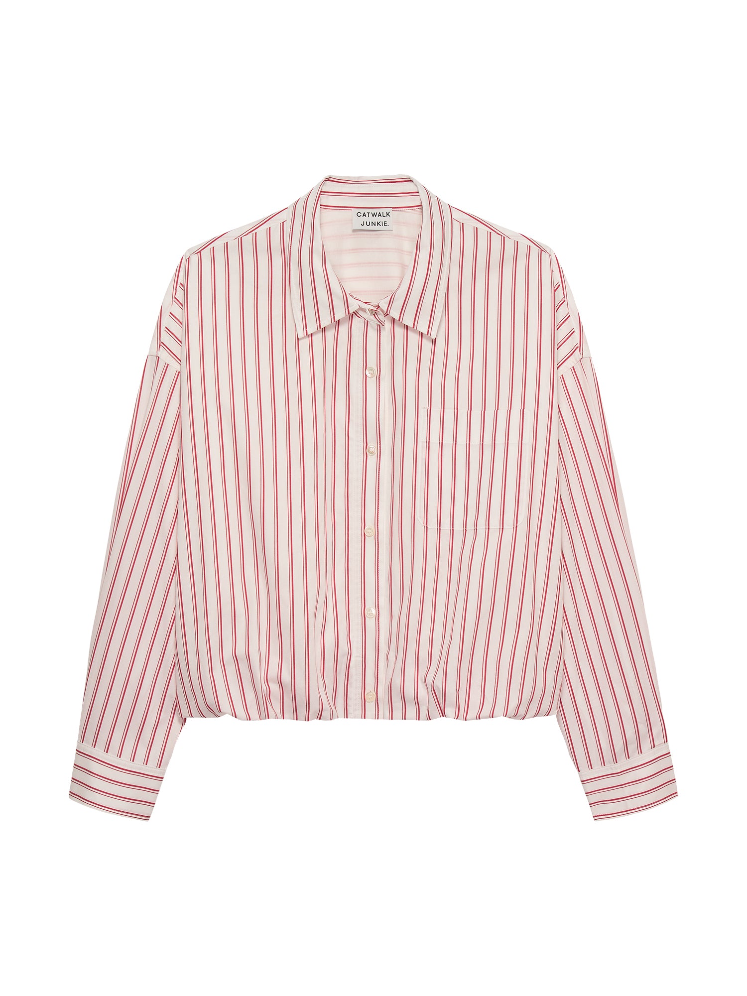 Tuck in blouse Ribbon Red