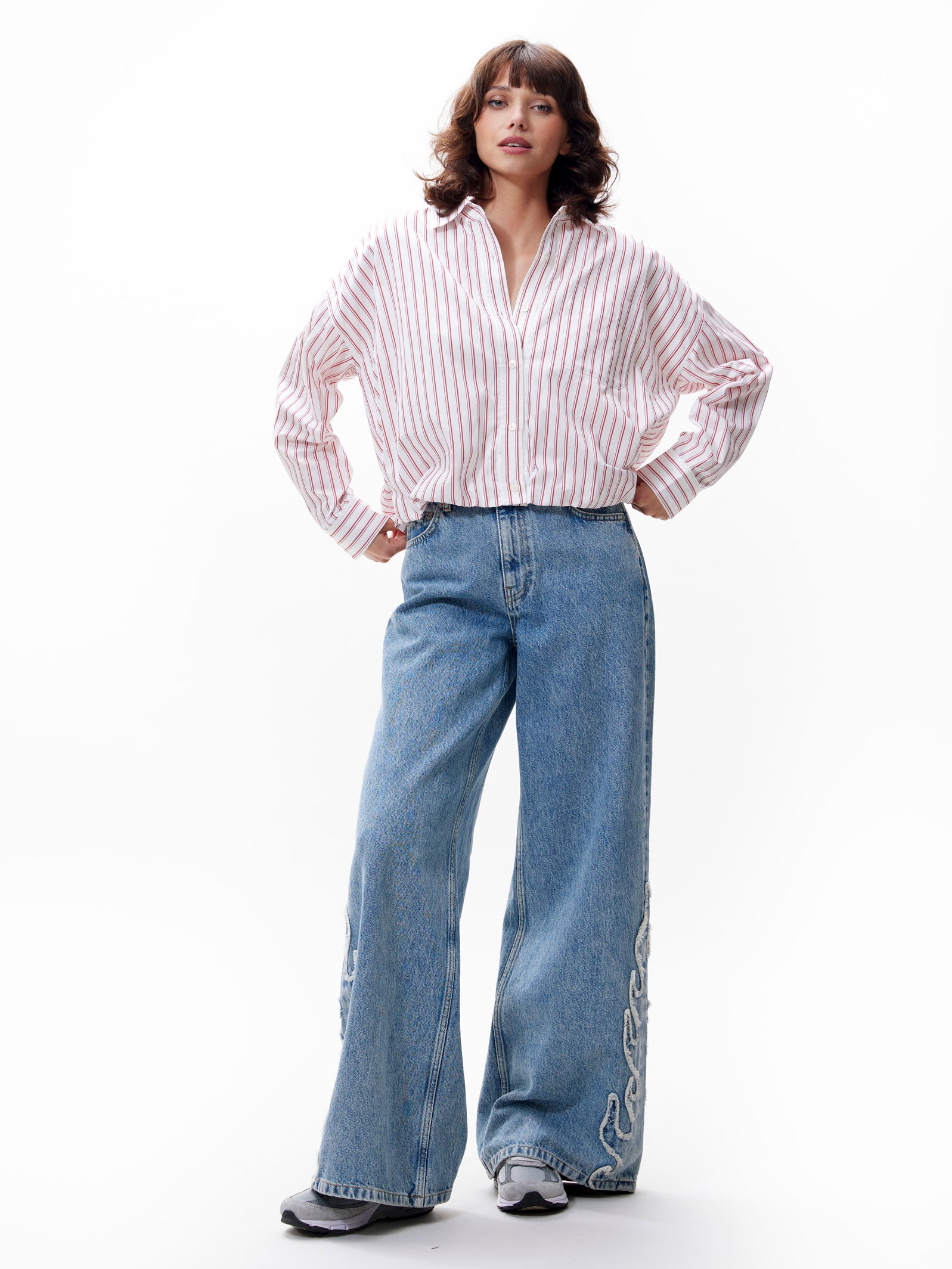 Tuck in blouse Ribbon Red