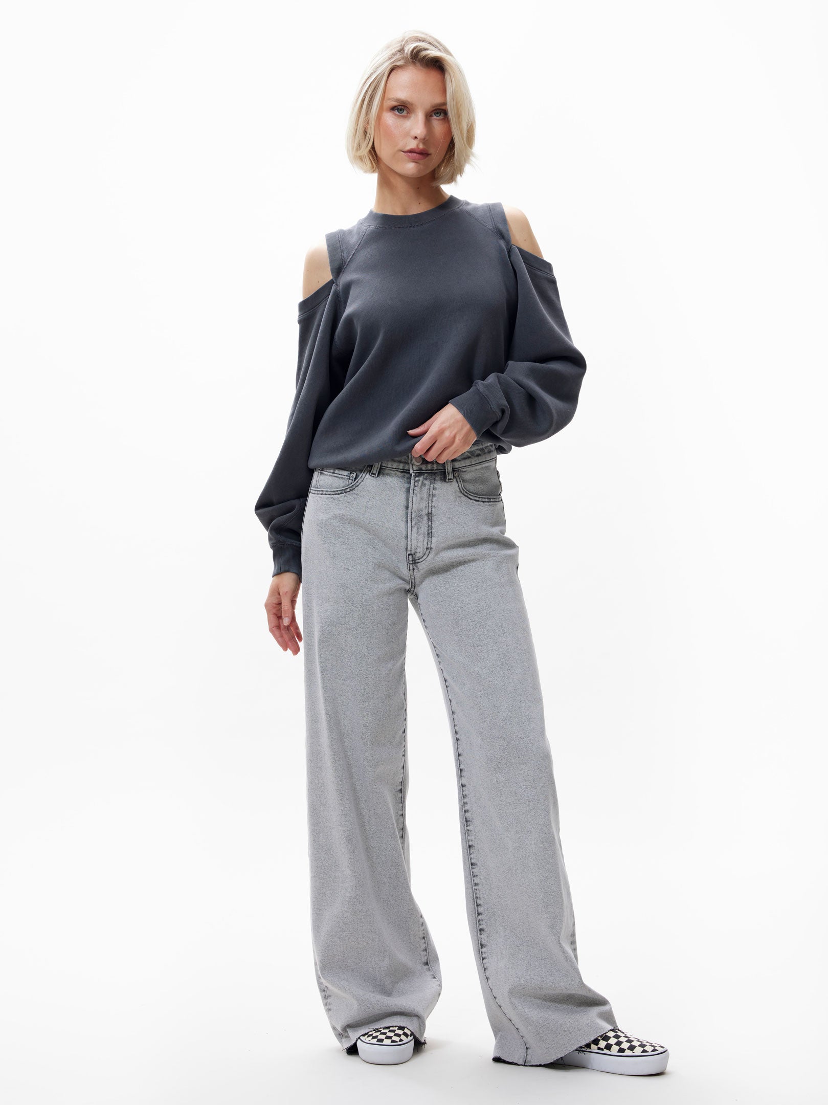 Loose fit jeans lichtgrijs