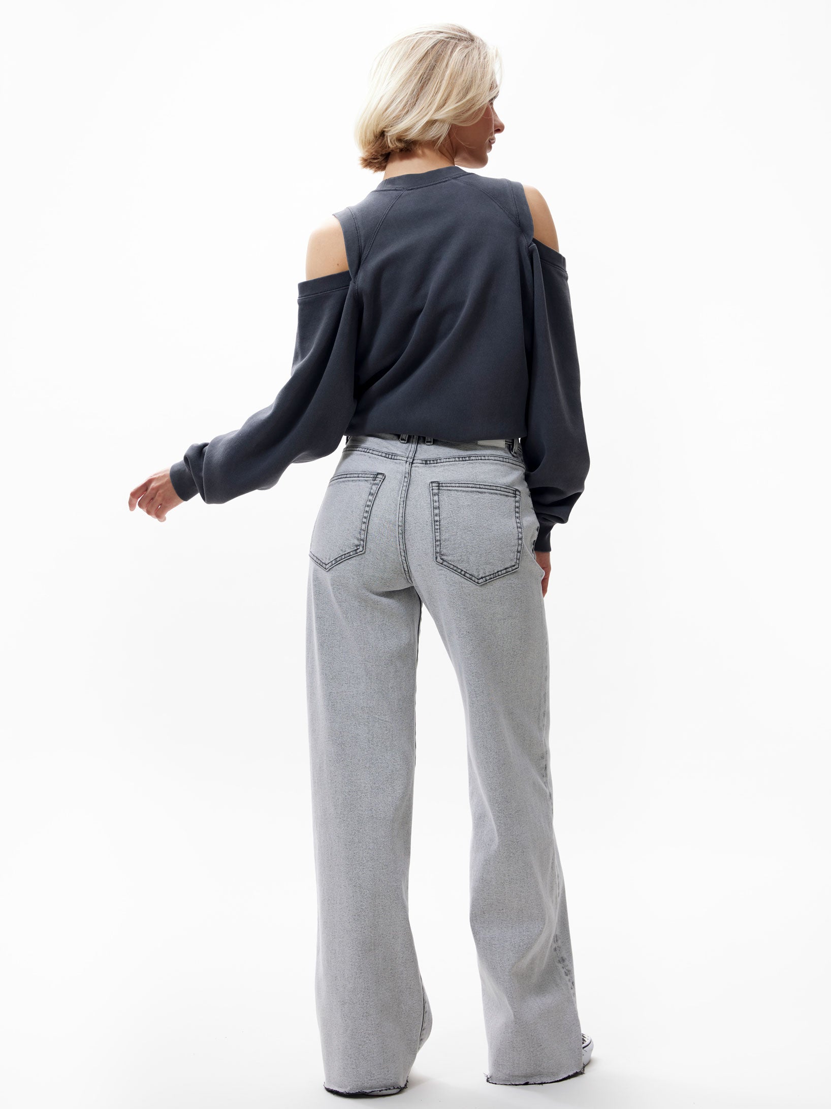 Loose fit jeans lichtgrijs