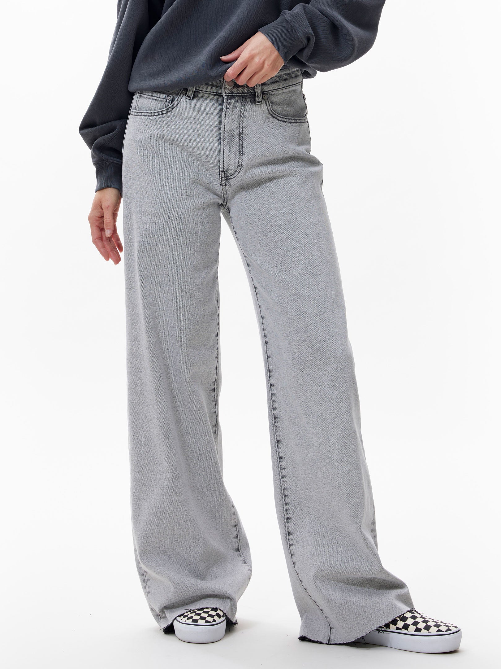 Loose fit jeans lichtgrijs