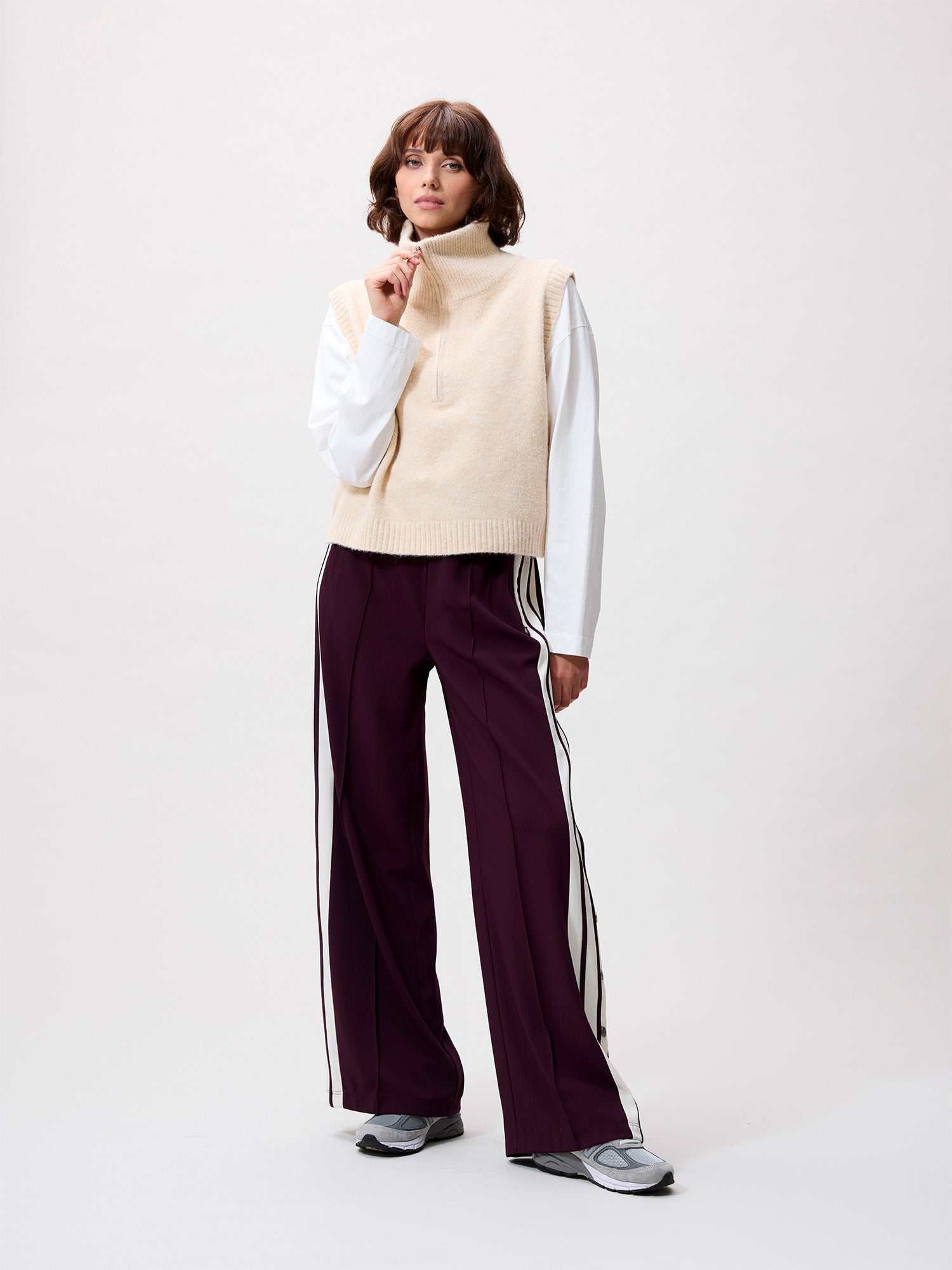 Half zip vest Sand Melange