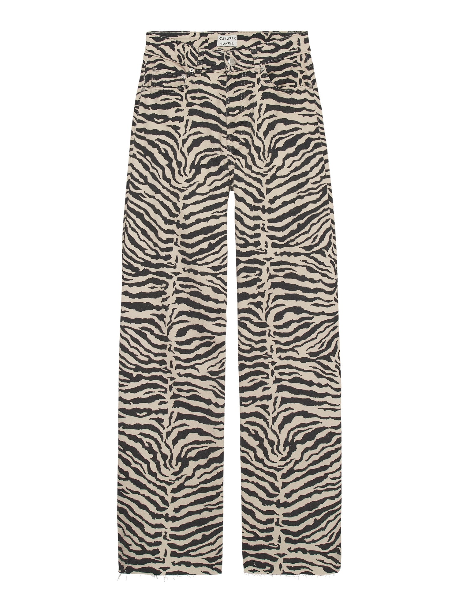 Loose fit zebra jeans zand