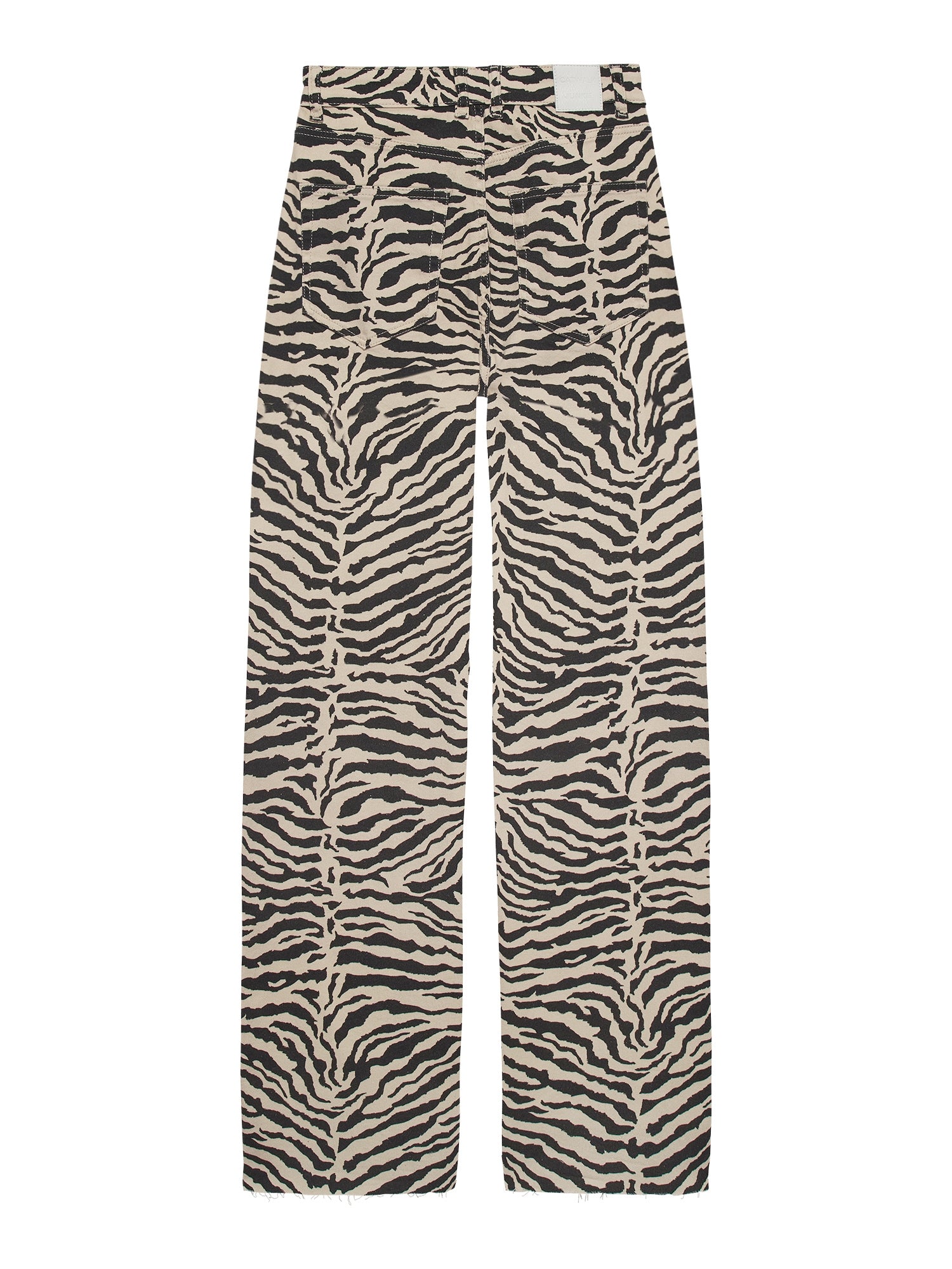Loose fit zebra jeans Sand