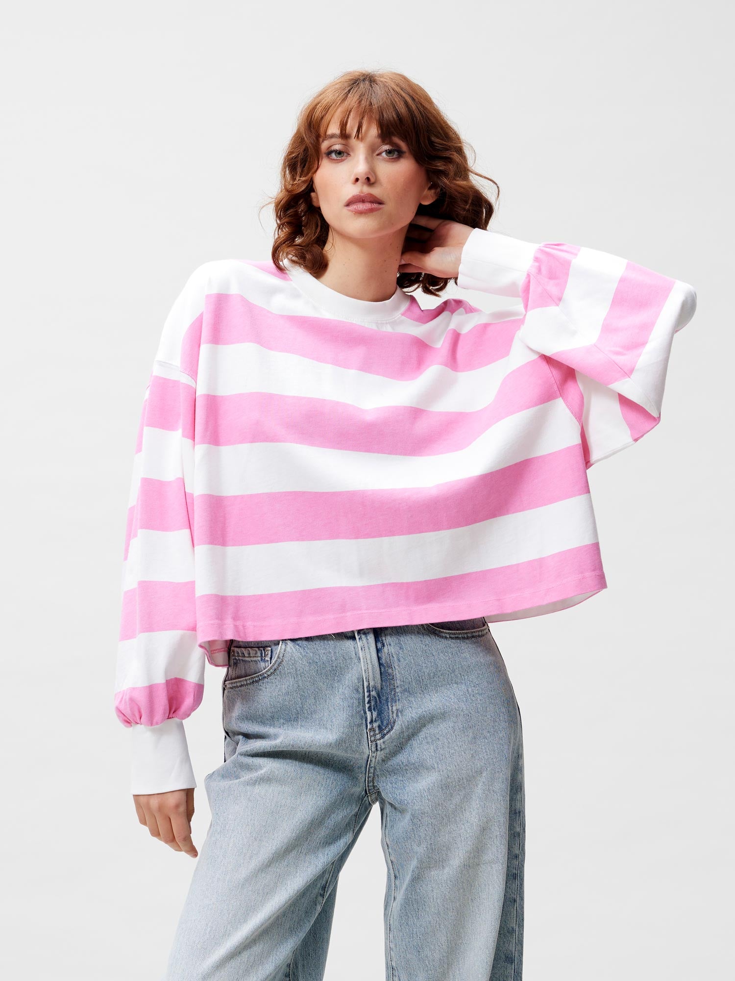 Oversized gestreepte lange mouw Rosebloom