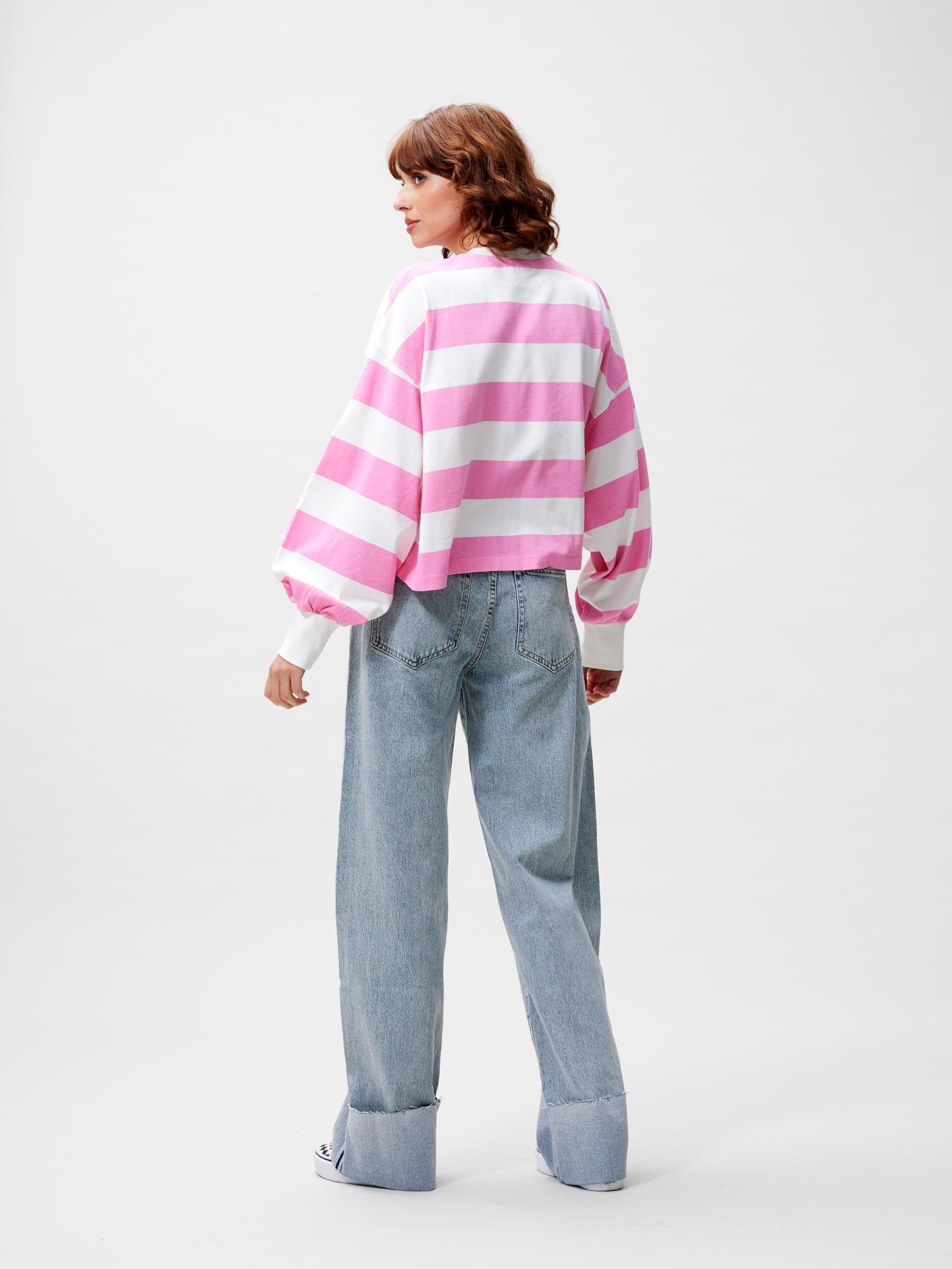 Oversized gestreepte lange mouw Rosebloom