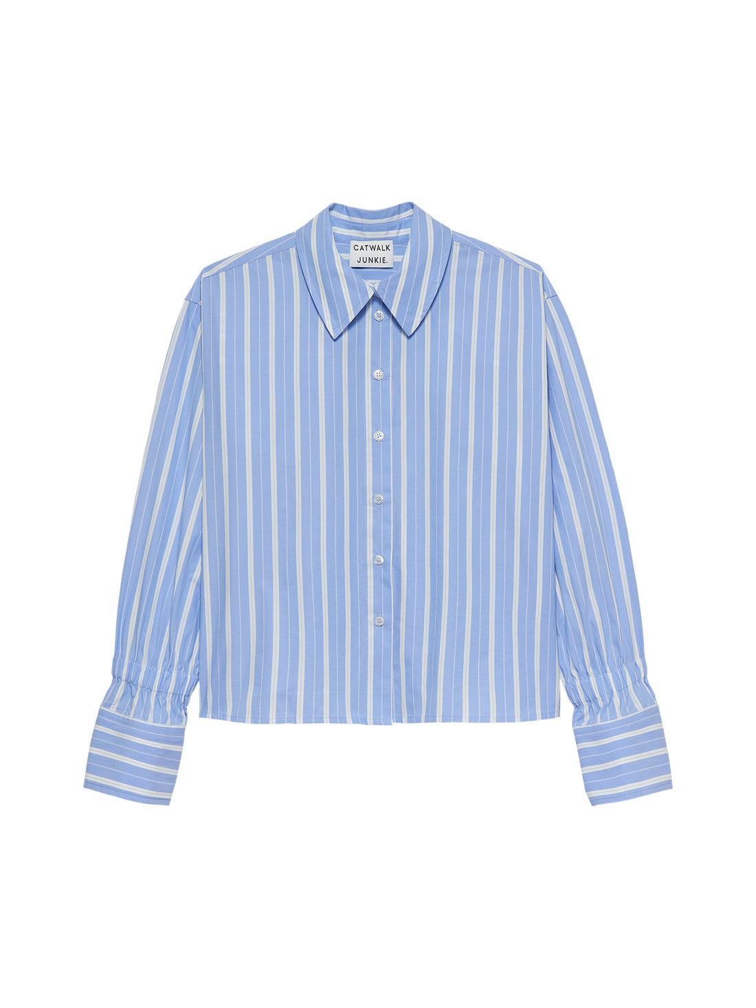 Striped blouse with elastic cuff Brunnera Blue
