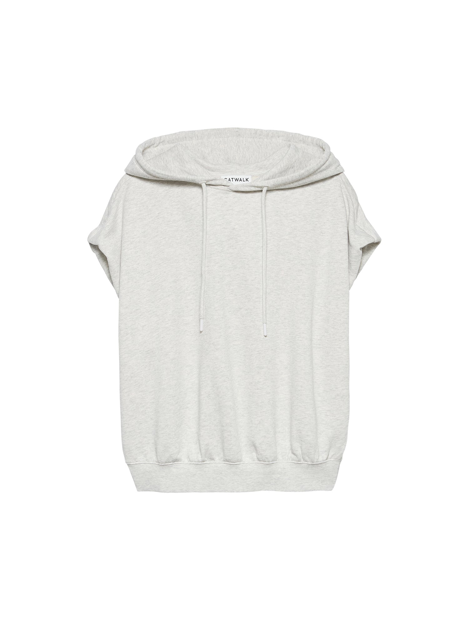 Mouwloze sweater met capuchon Lichtgrijs Melange