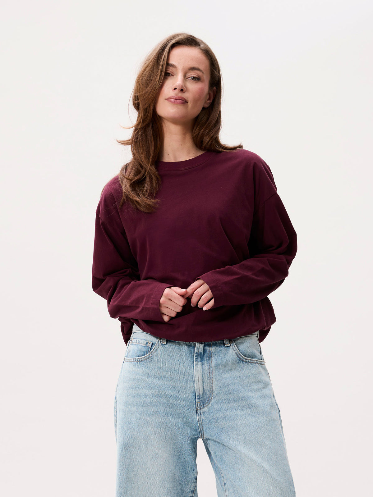 Tuck in long sleeve Merlot