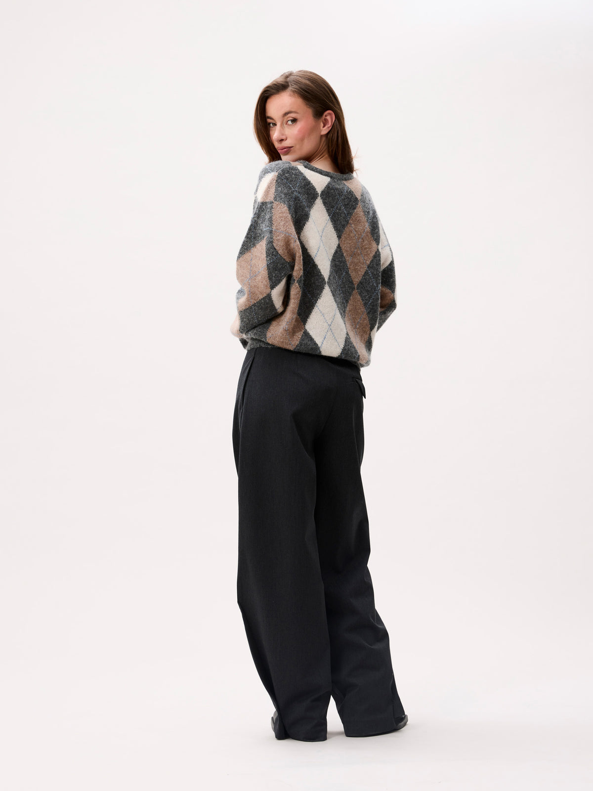 Argyle knit Dark Grey Melange