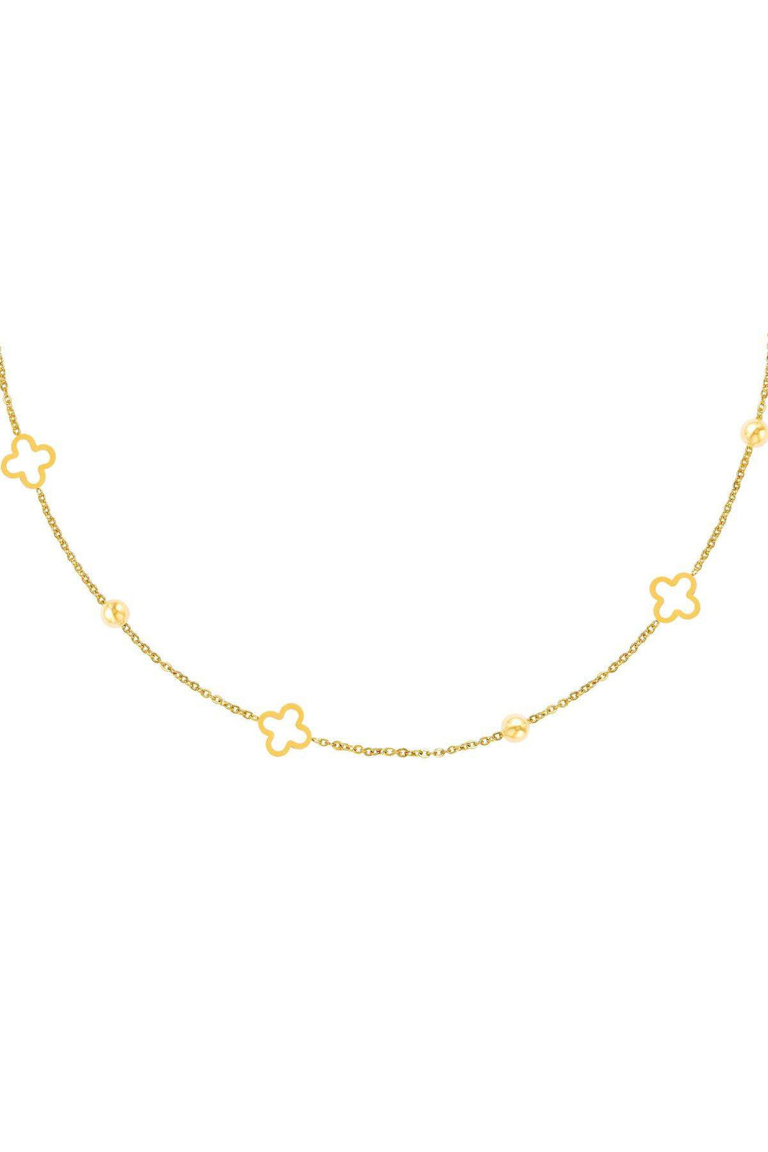 Offene Kleeblatt-Kette Goldfarben