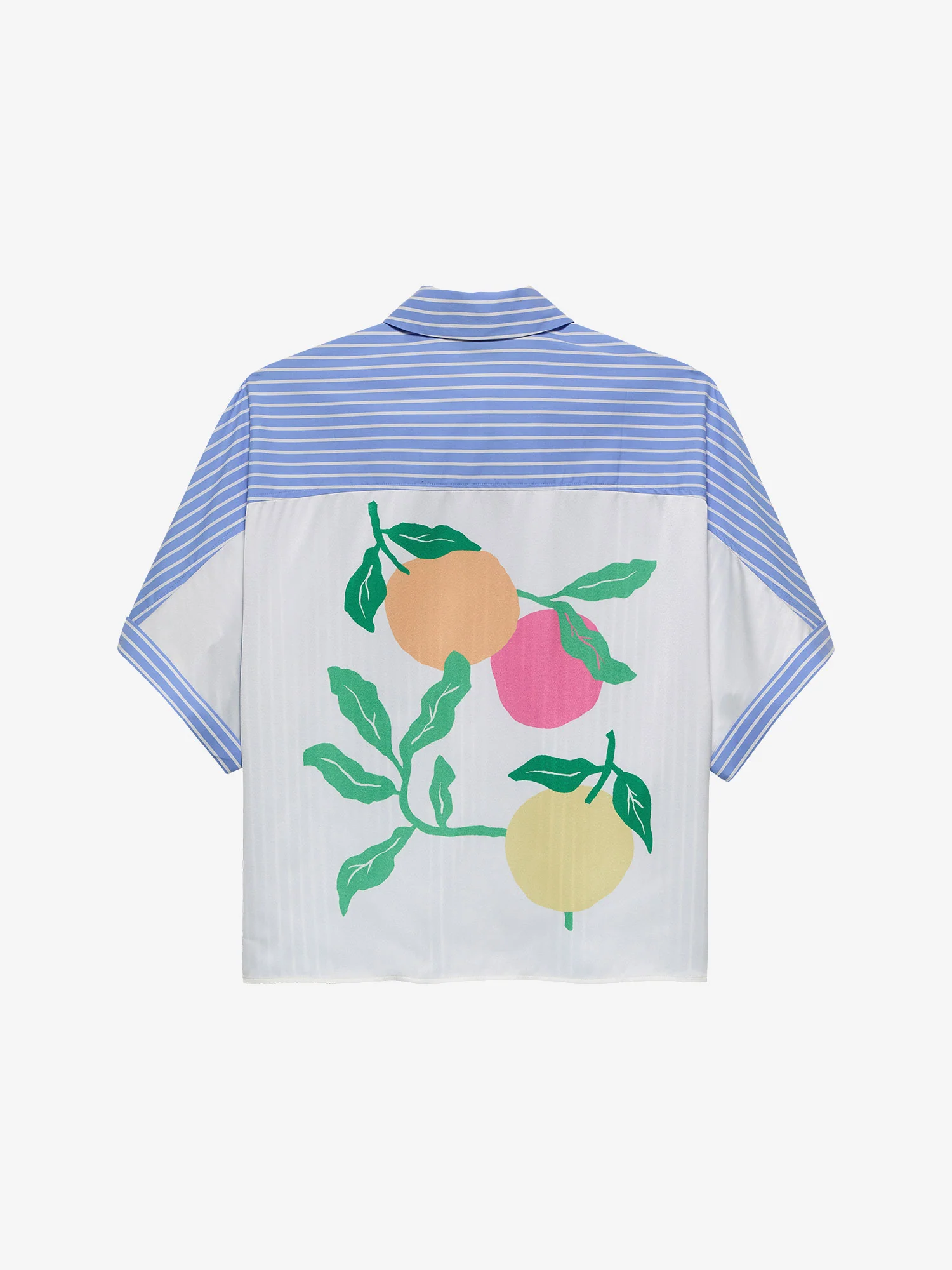 Short sleeve blouse with graphic Blue
