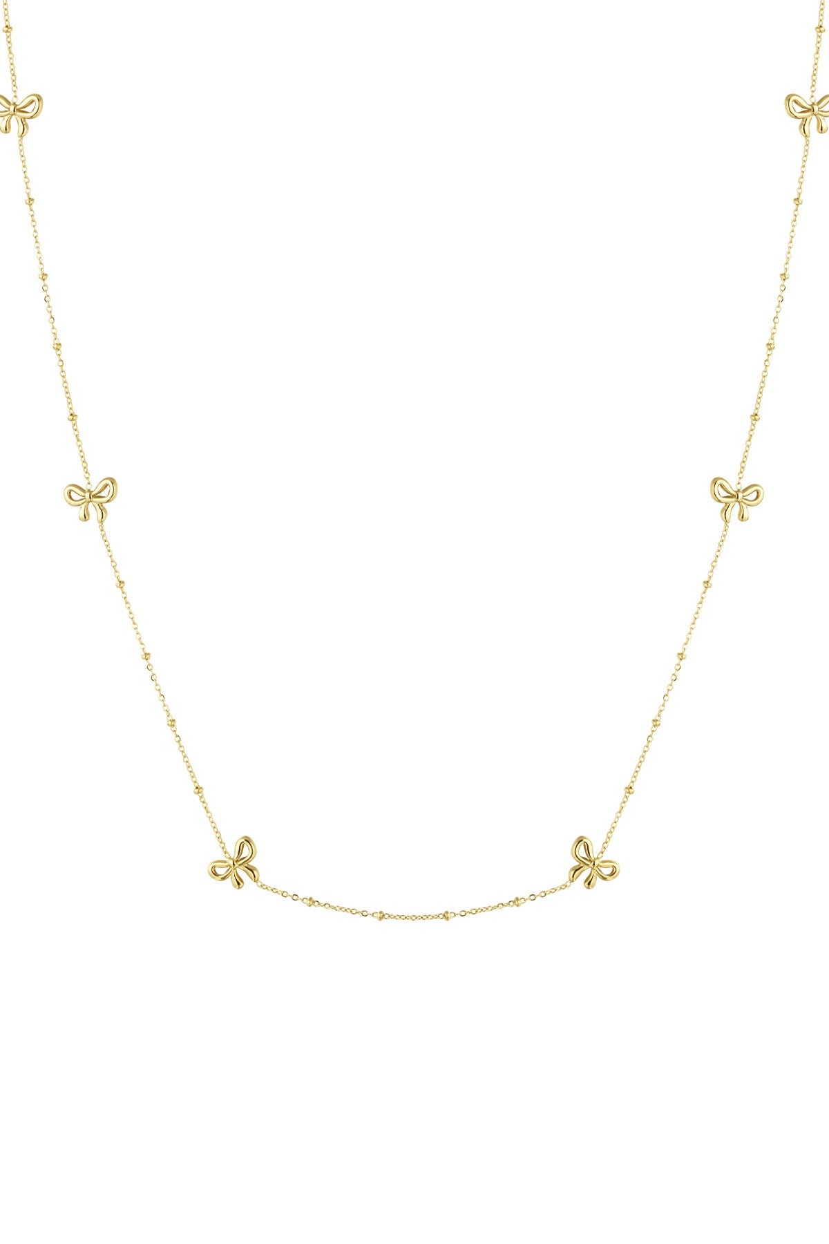 Lange ketting goudkleurige strikken