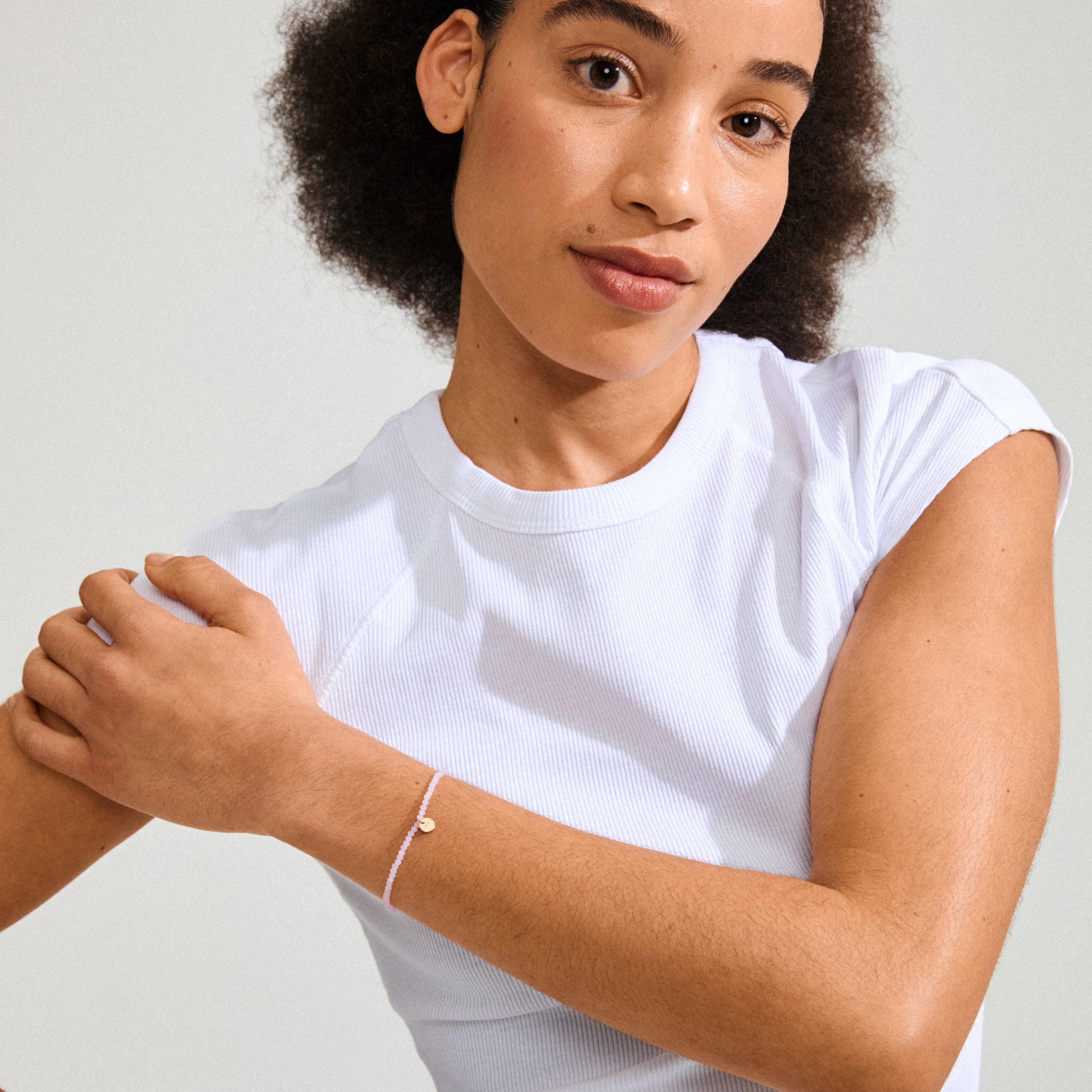 INDIE Armband, roze, verguld