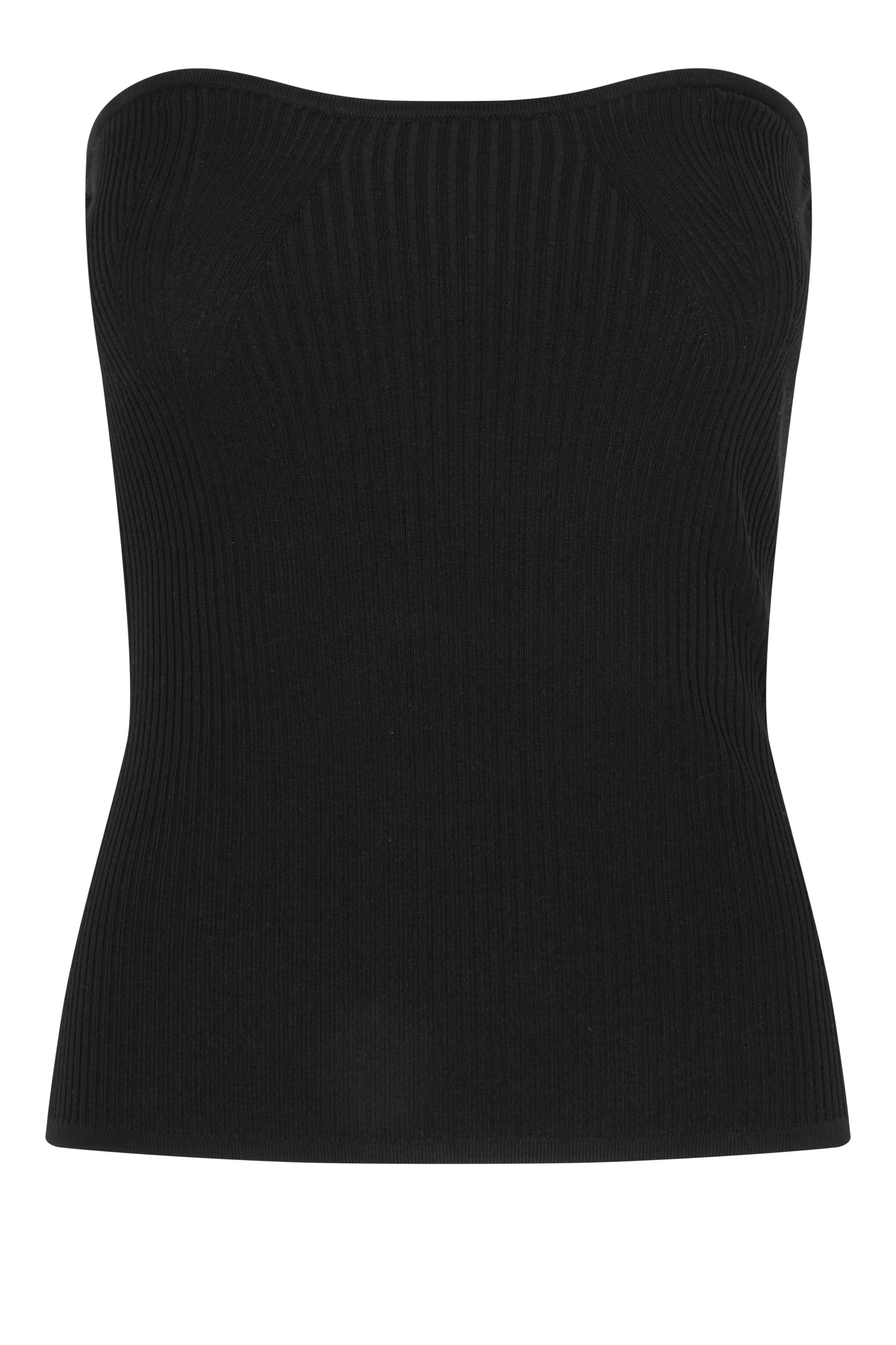 Como Knit Strapless Top Zwart