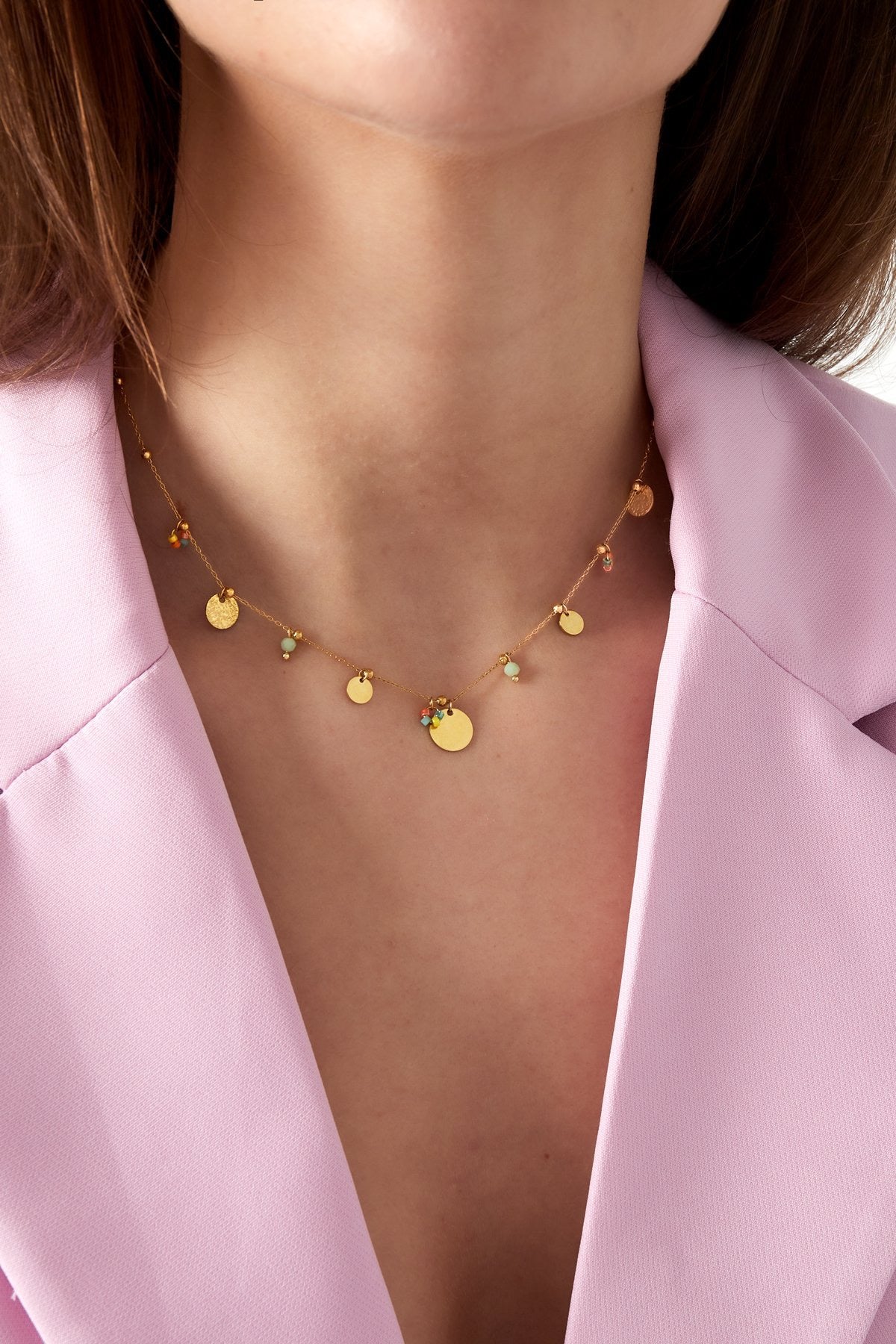 Ketting Color Pop Coins Goudkleurig