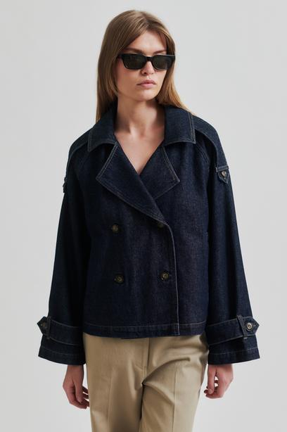 Columbus Trench Jacket Dark blue denim