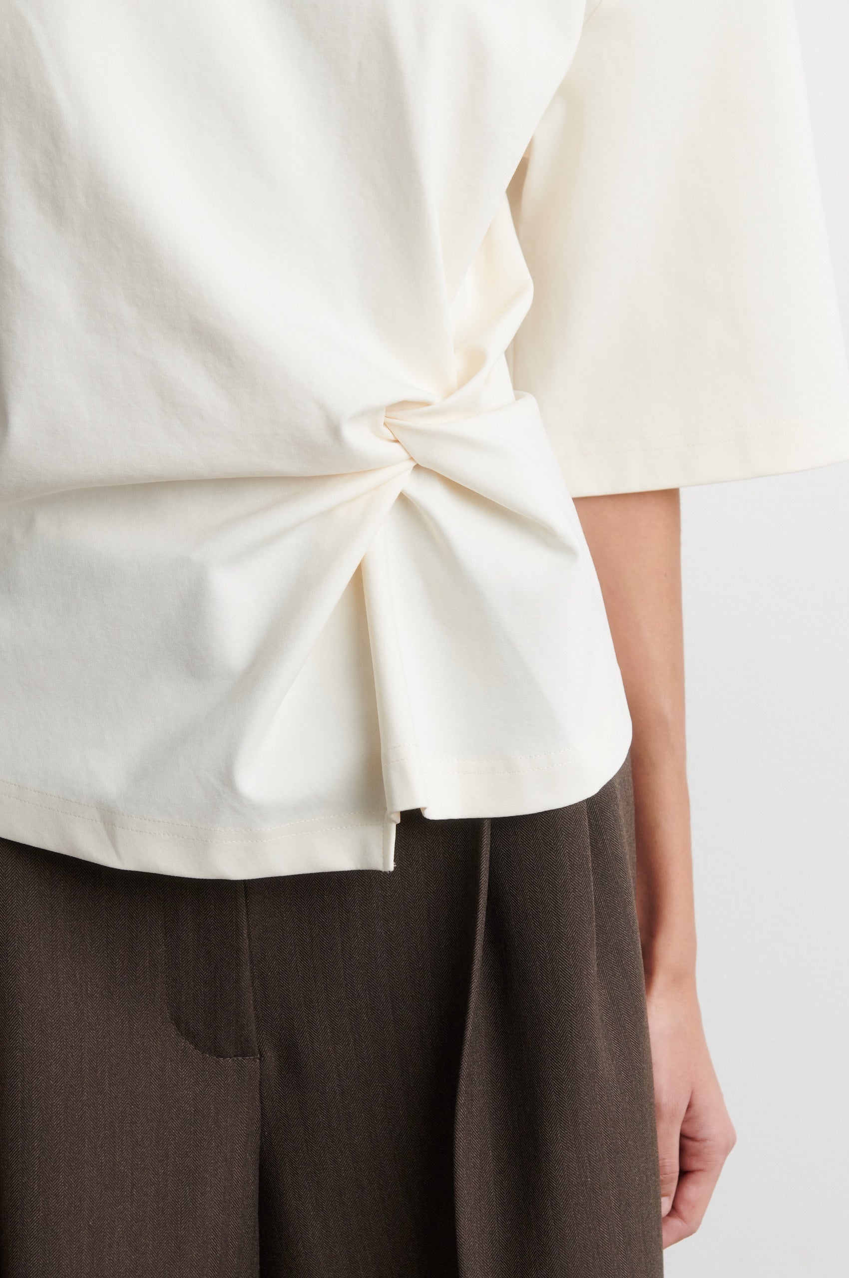 Arkai Drape Tee Eggnog