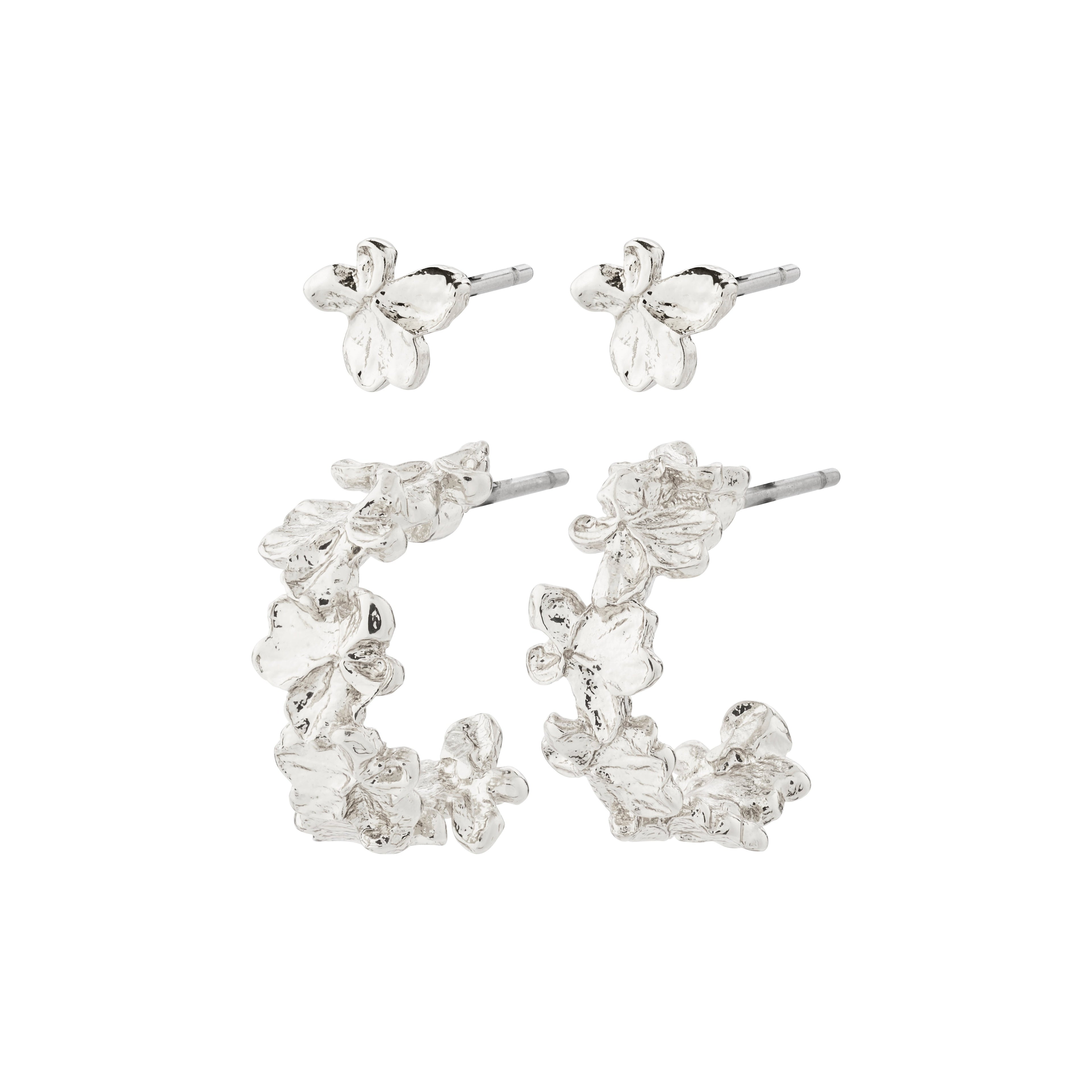 ZHURI Ohrringe 2-in-1-Set versilbert
