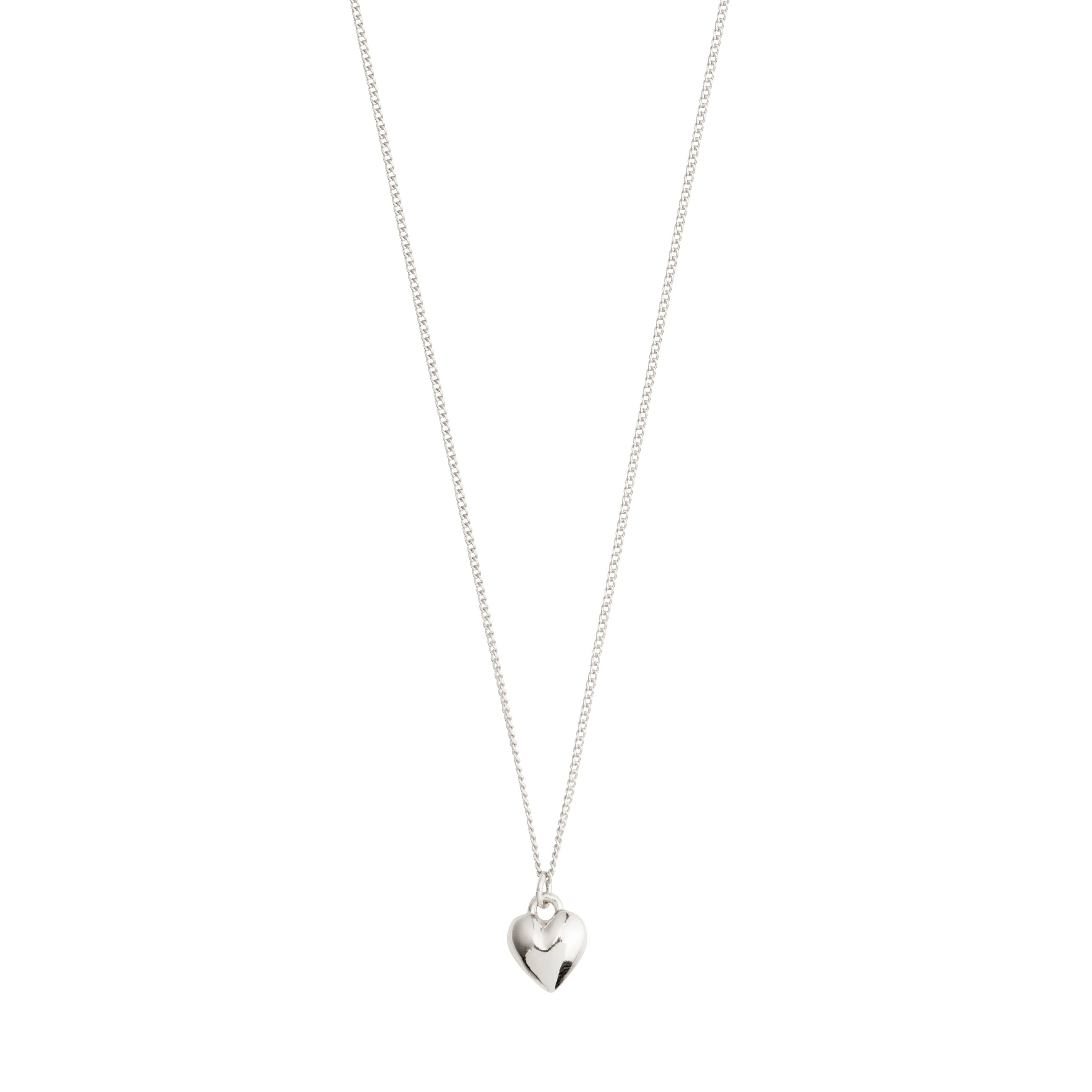 AFRODITTE gerecyclede ketting met hartjeshanger, verzilverd