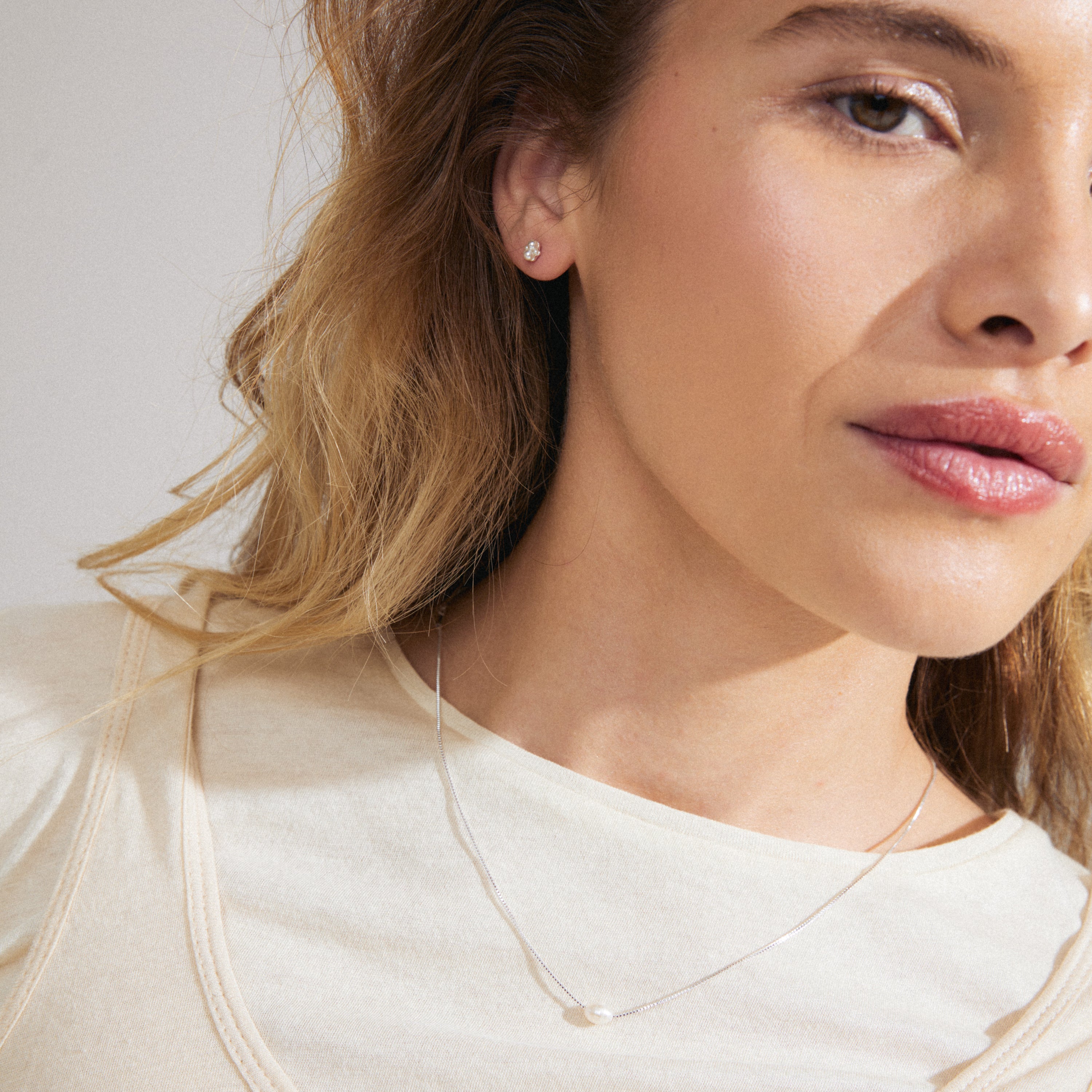 ALAYAH Geschenkset, ketting & oorbellen, verzilverd