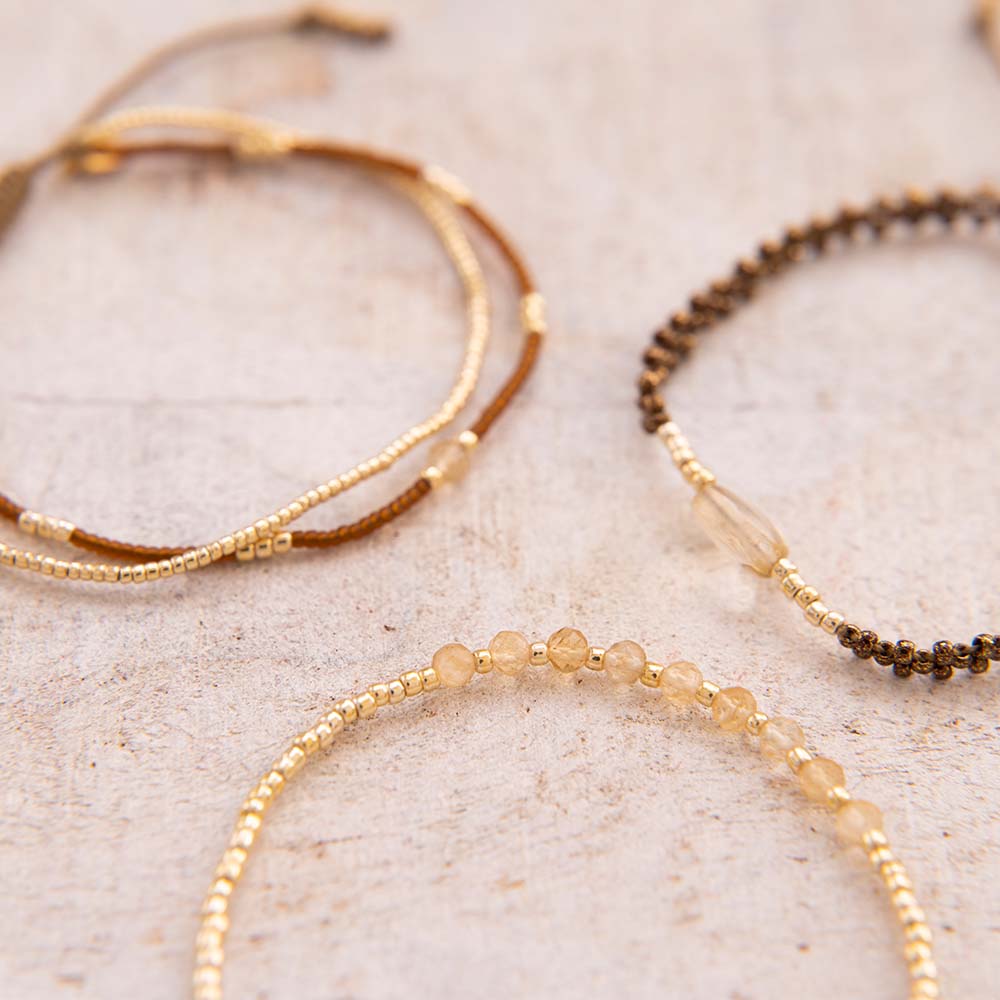 Trots Citrine Goudkleurige Armband