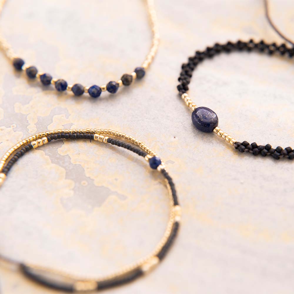 Trots Lapis Lazuli Goudkleurig Armband
