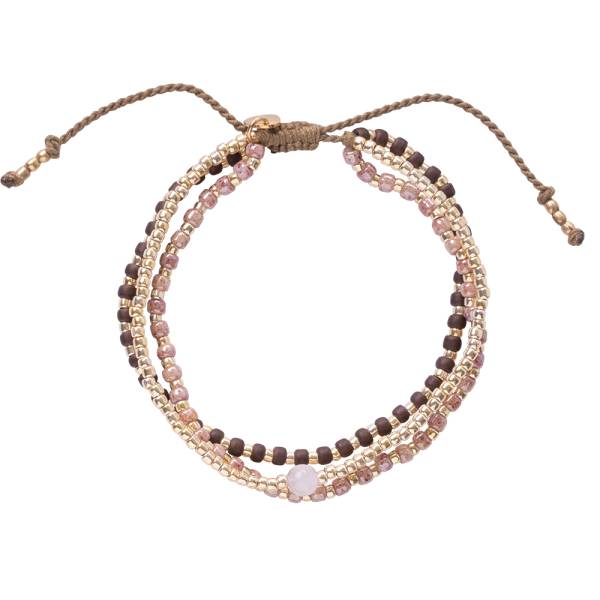 Loyal Rozenkwarts Goudkleurige Armband