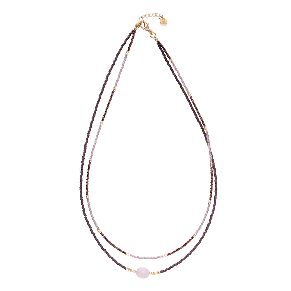 Devotion Rozenkwarts Goudkleurige Ketting