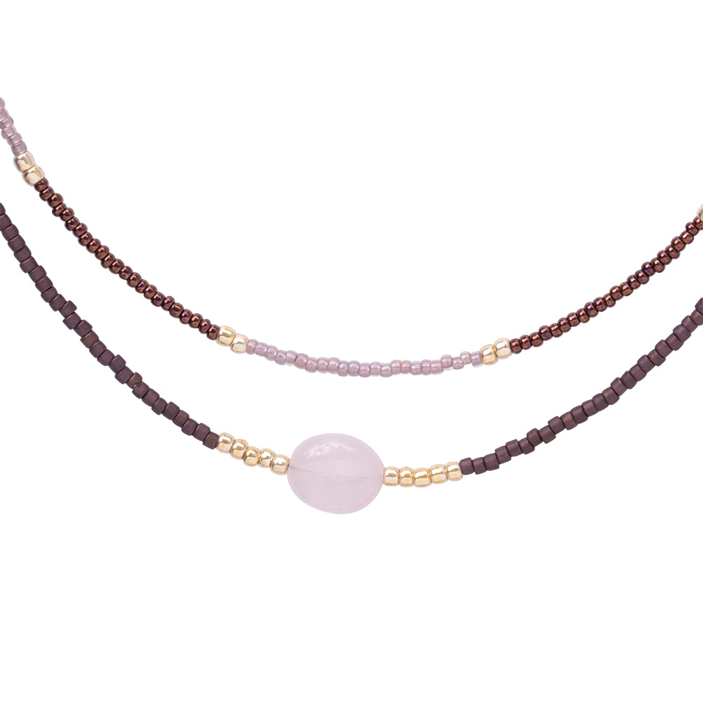 Devotion Rozenkwarts Goudkleurige Ketting