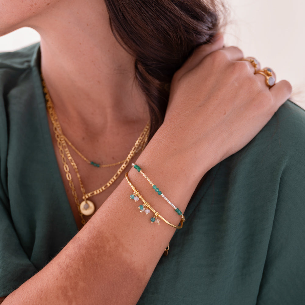 Serene Aventurijn Goudkleurige Armband