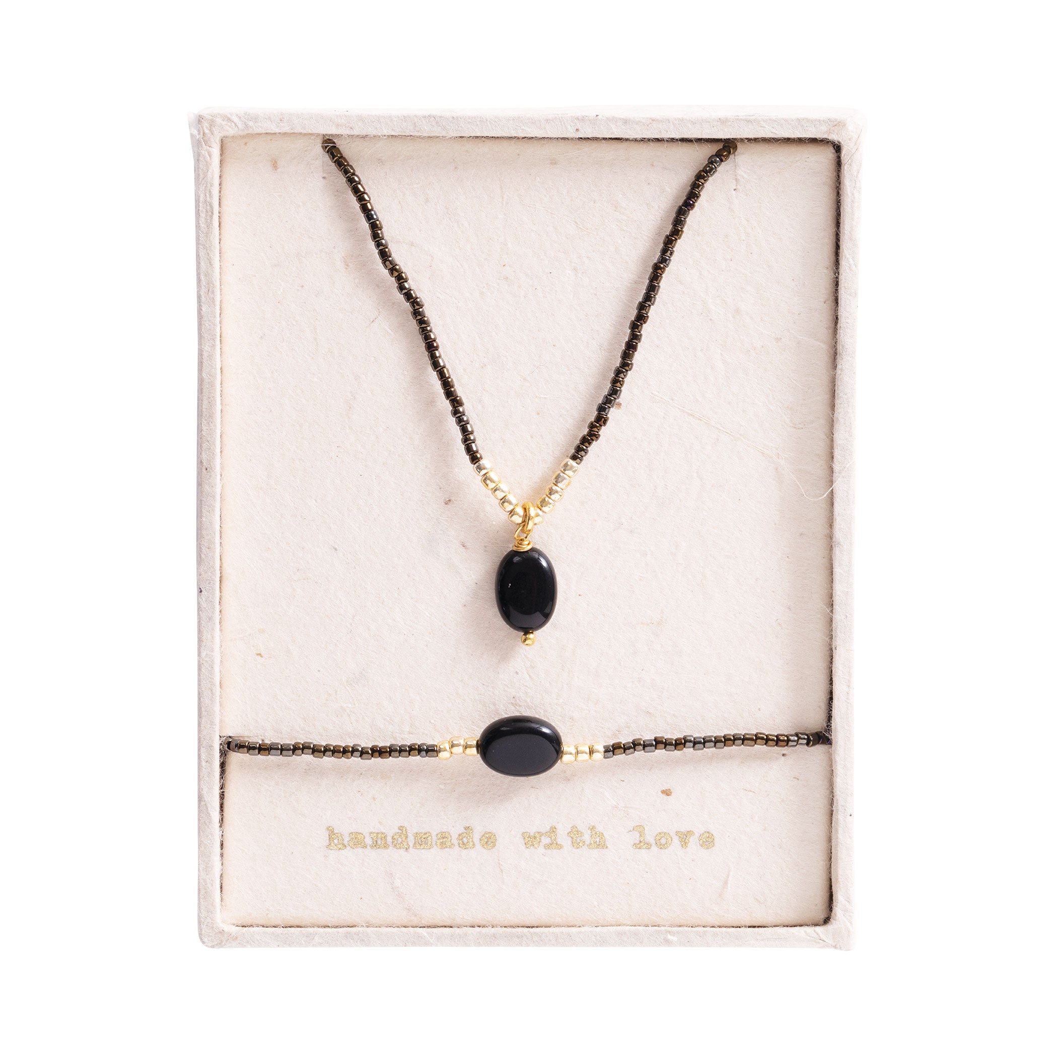 Cadeauset Confidence Zwarte Onyx Verguld