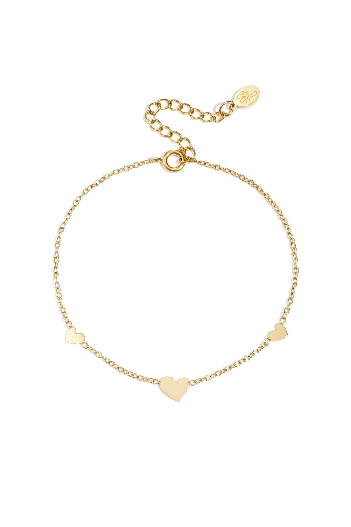Klassieke armband met hartjes Goudkleurig
