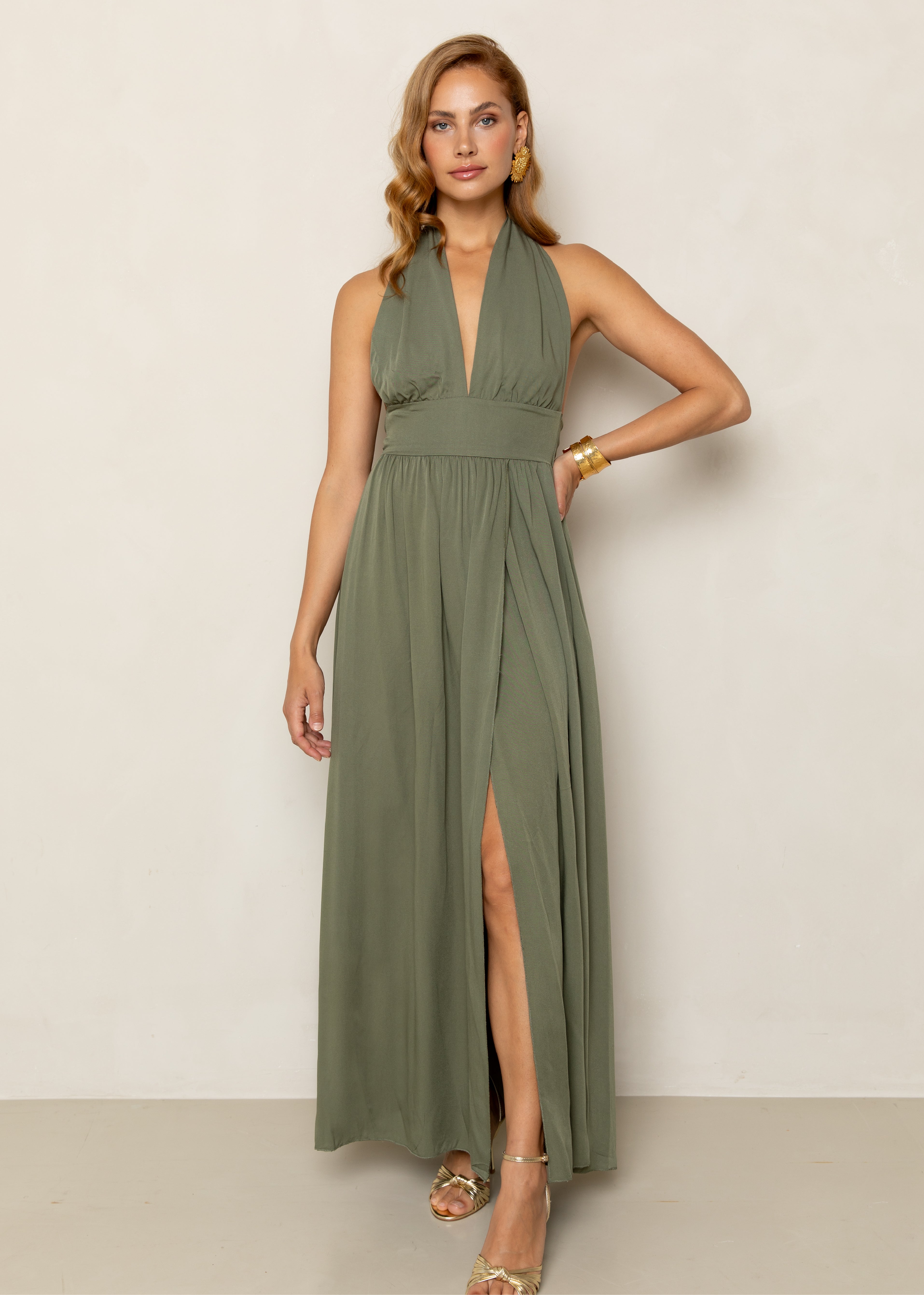 Dress Dominic Maxi Oil Green