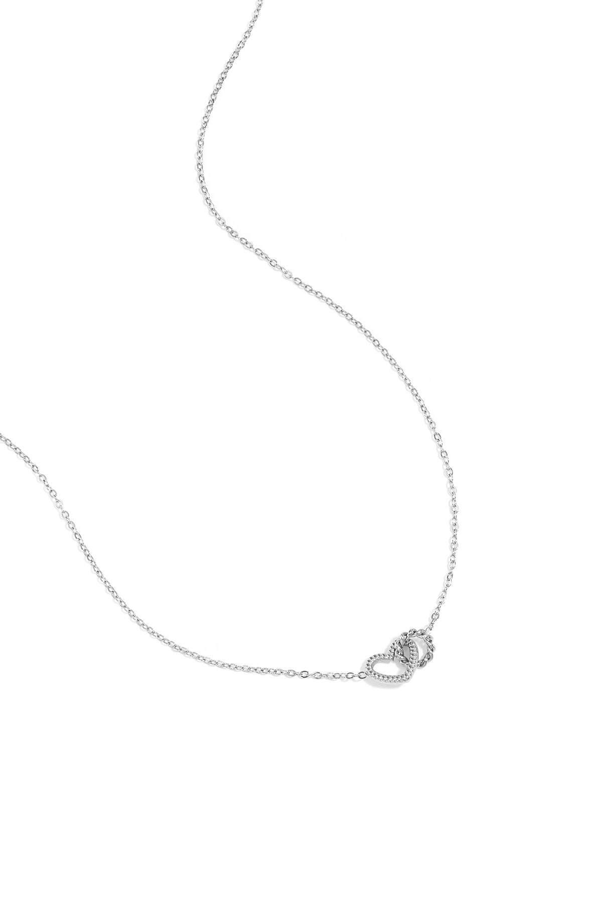 Ketting met verbonden hartjeshanger Zilverkleurig
