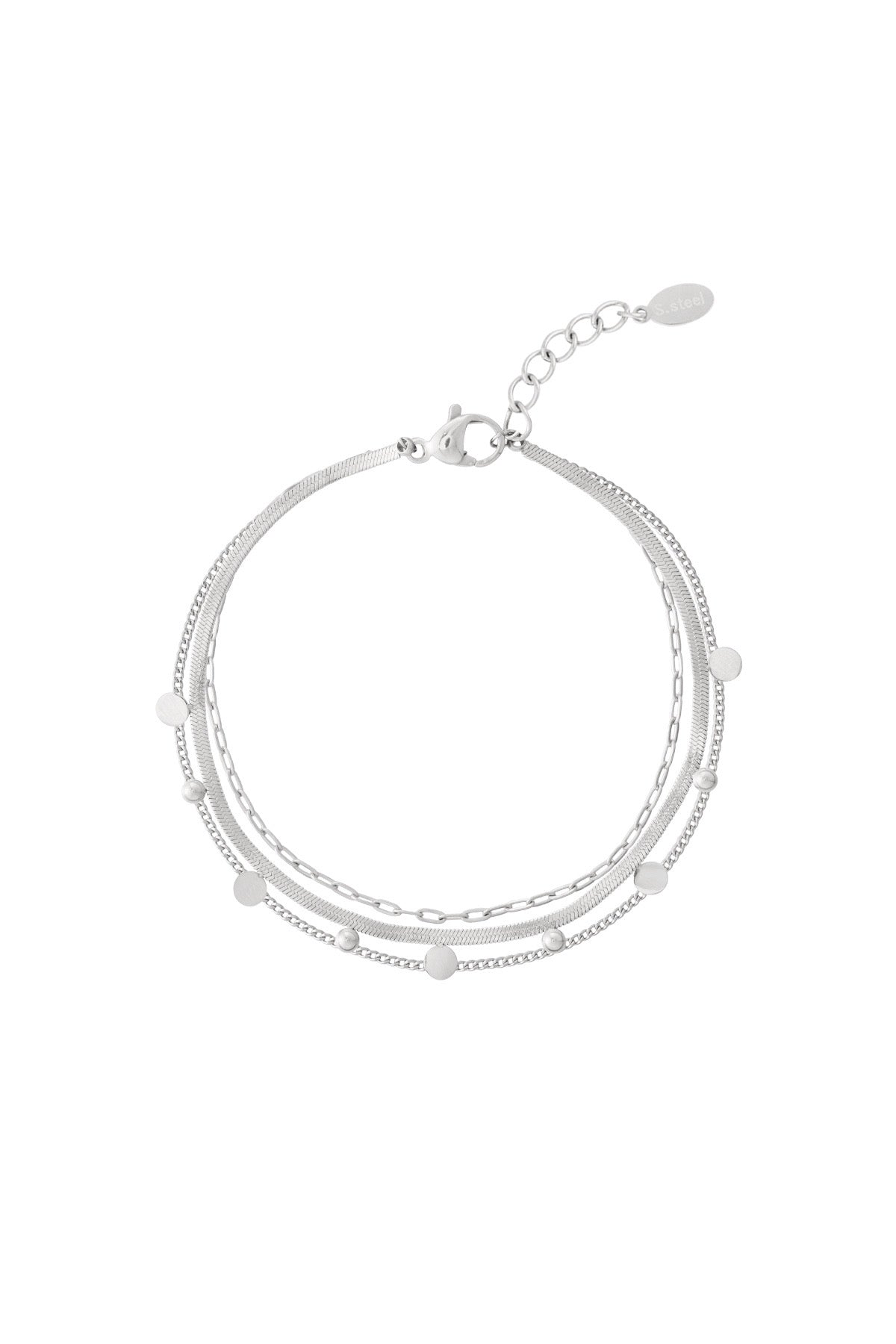 Armband Double The Fun Zilverkleurig
