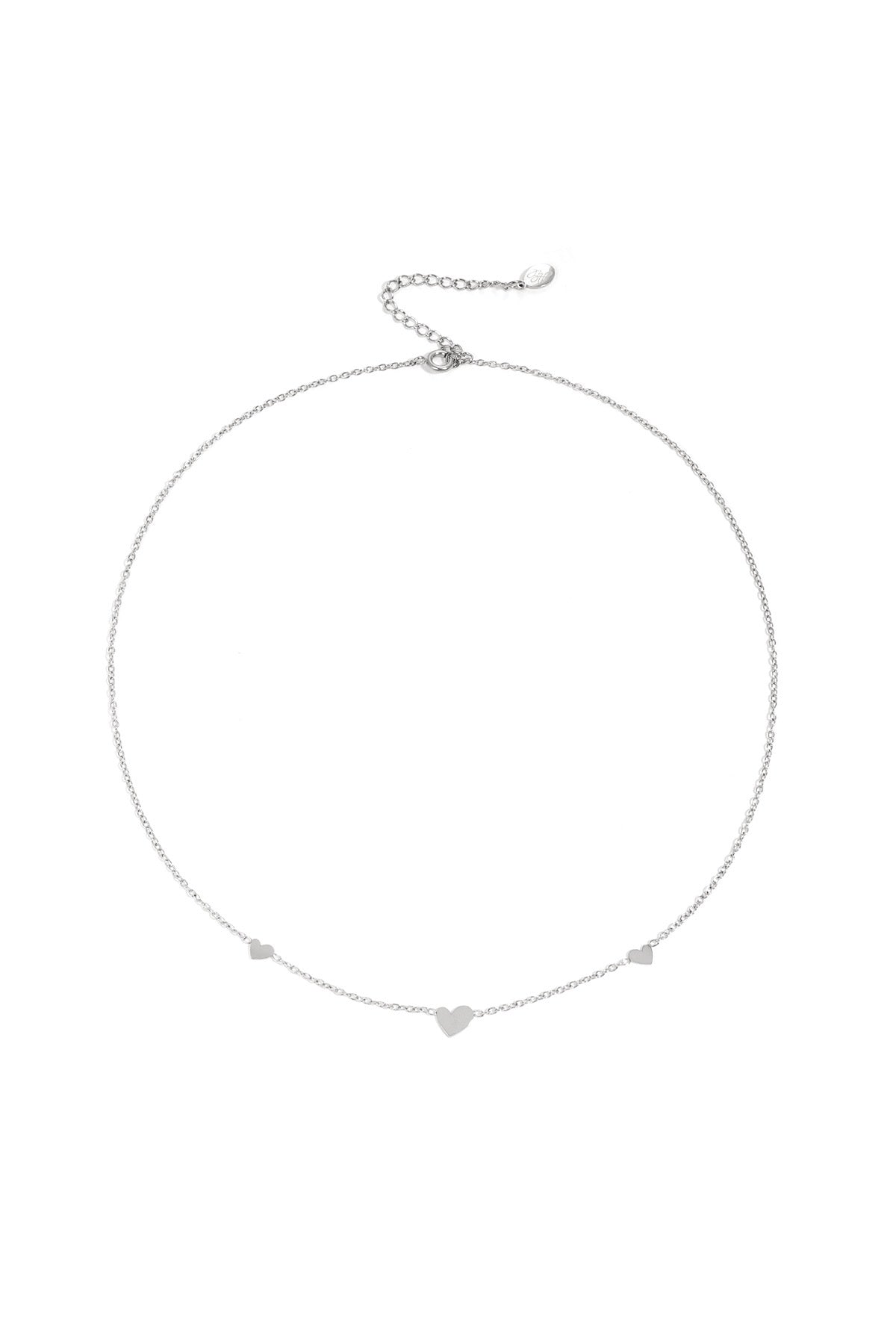 Klassieke ketting met hartjes zilverkleurig