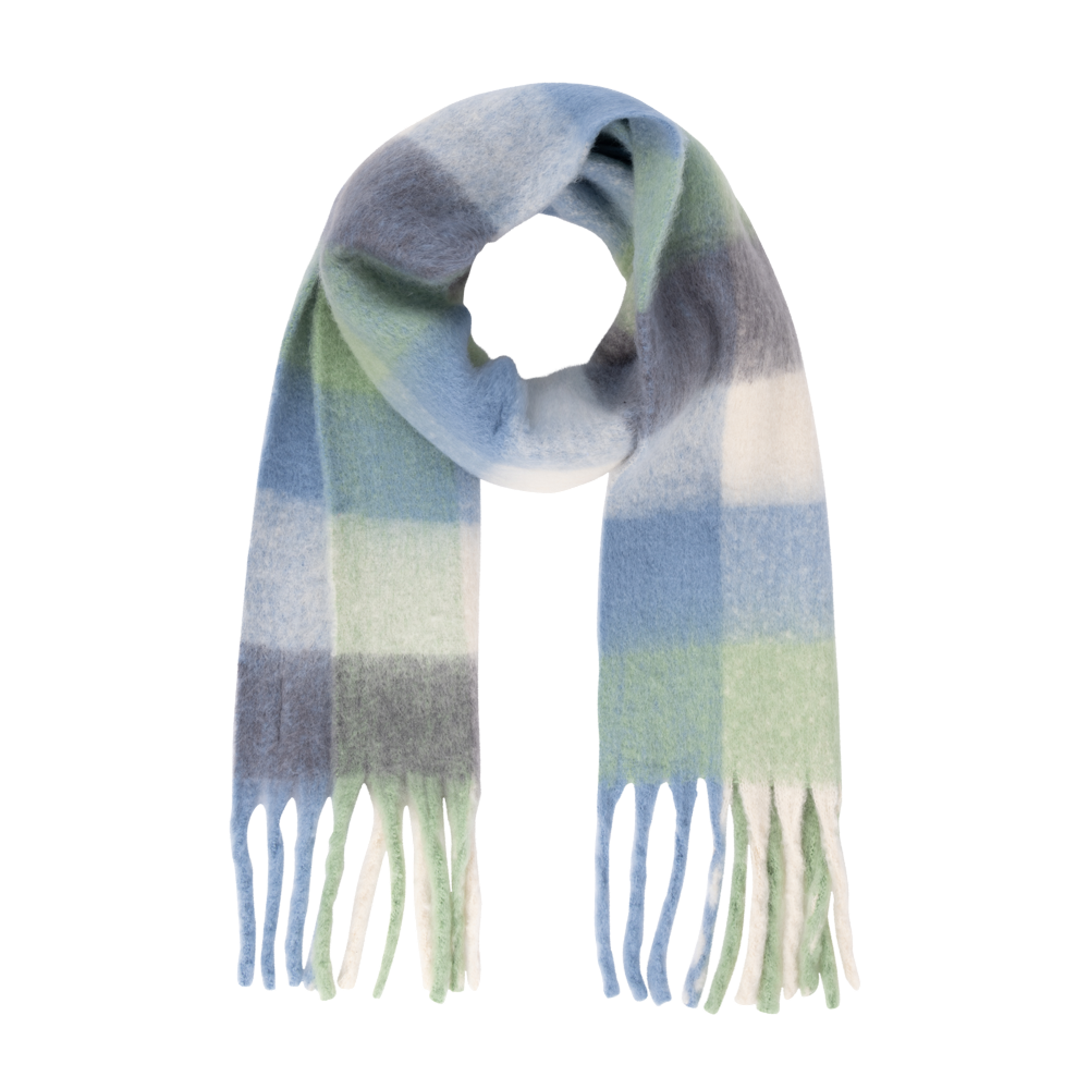 Thalia check scarf Blue heaven check