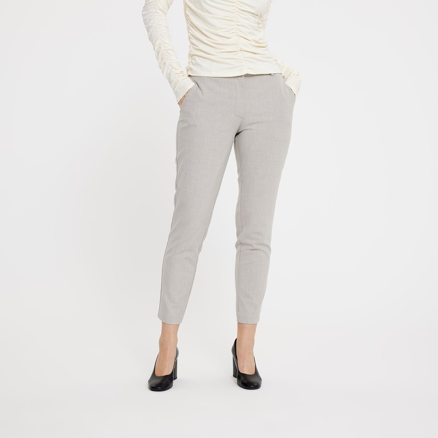 Broek Kylie Crop Pebble Melange