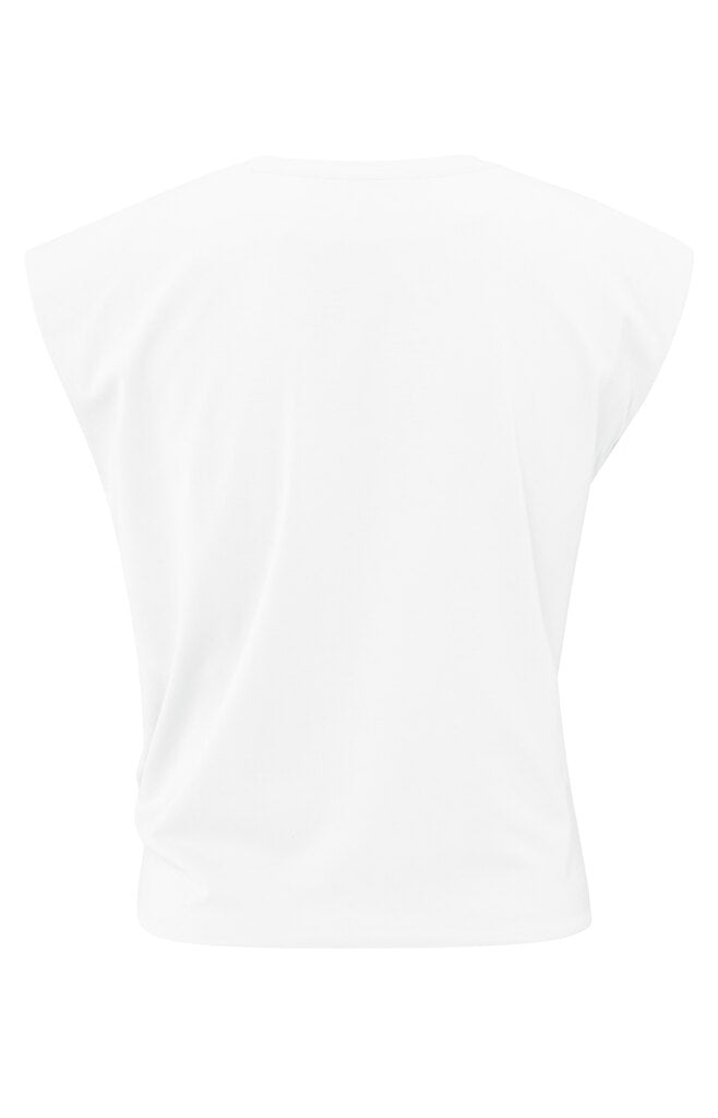 Mouwlloze top met knoopdetail Pure White