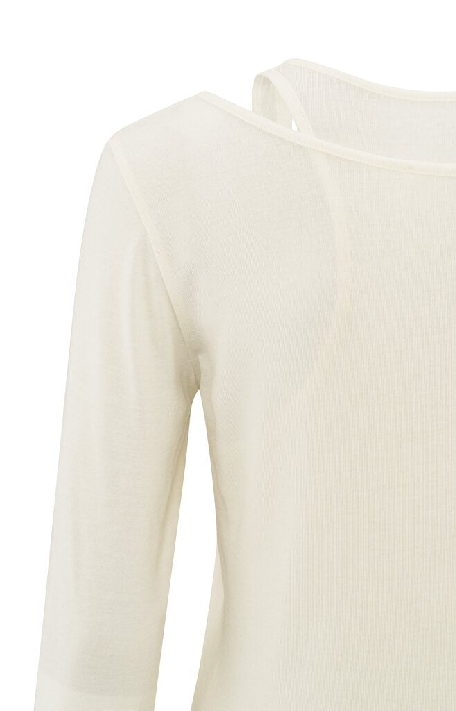2-in-1-Oberteil mit langen Ärmeln Off White